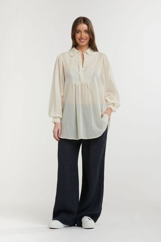 URBAN LUXURY Boho Shirt CREAM