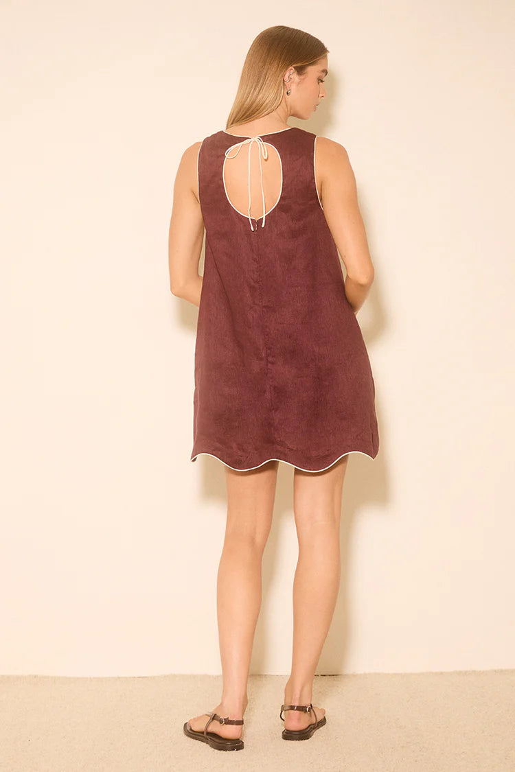 MON RENN Aleria Mini Dress PLUM CONTRAST