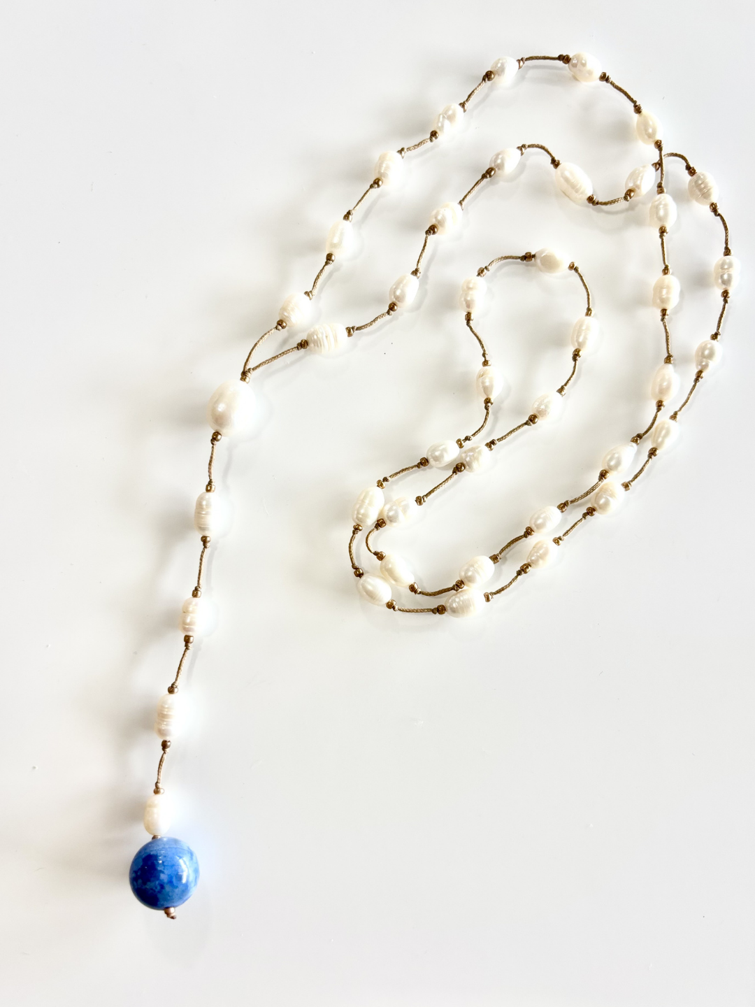 HEI TAI Long Necklace FRESHWATER PEARL & STONE #3