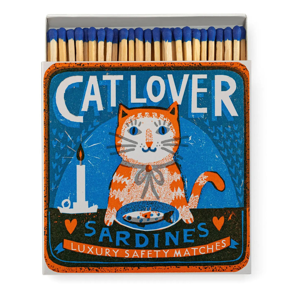 ARCHIVIST Square Box Matches CAT LOVER