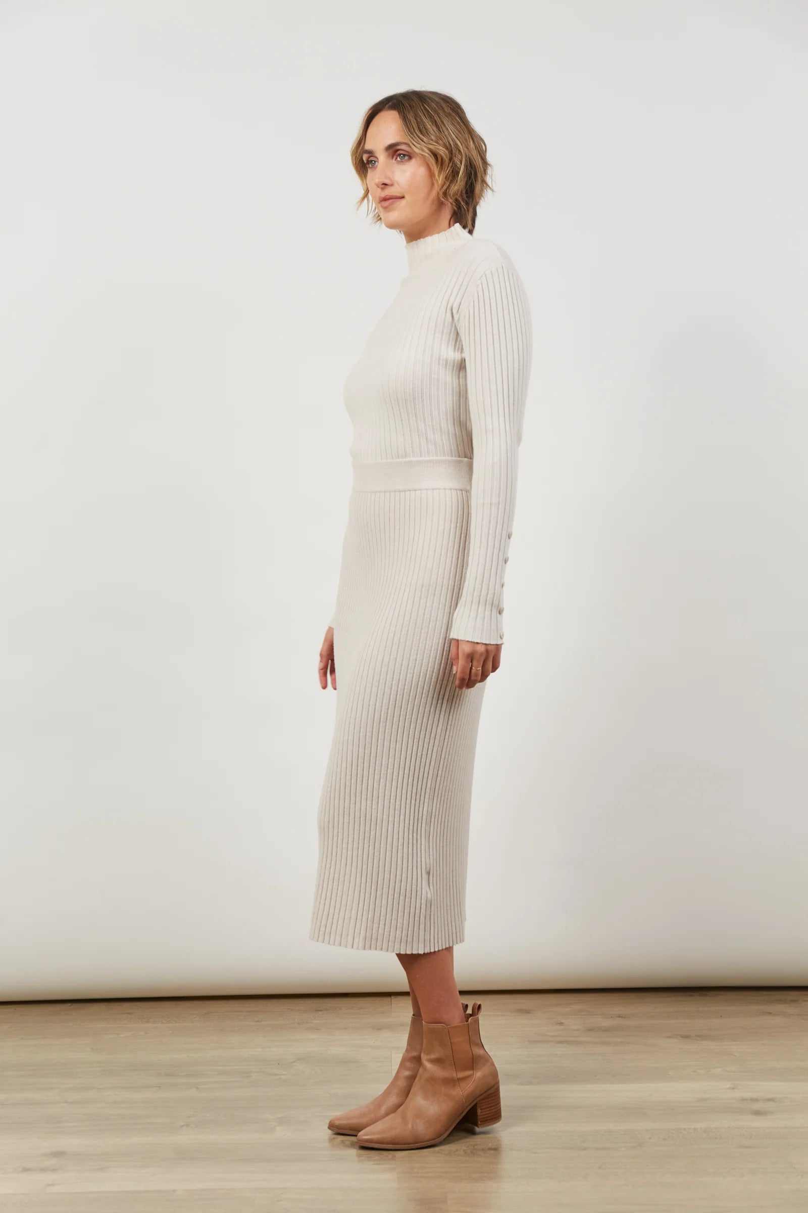 ISLE Skyline Knit Skirt CREME