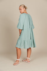 ISLE Amelie Button Dress One Size SEAFOAM