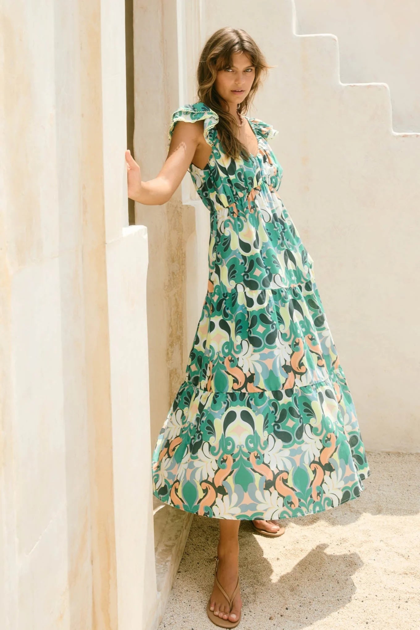 ISLE OF MINE Aurora Frill Tank Dress PAISLEY