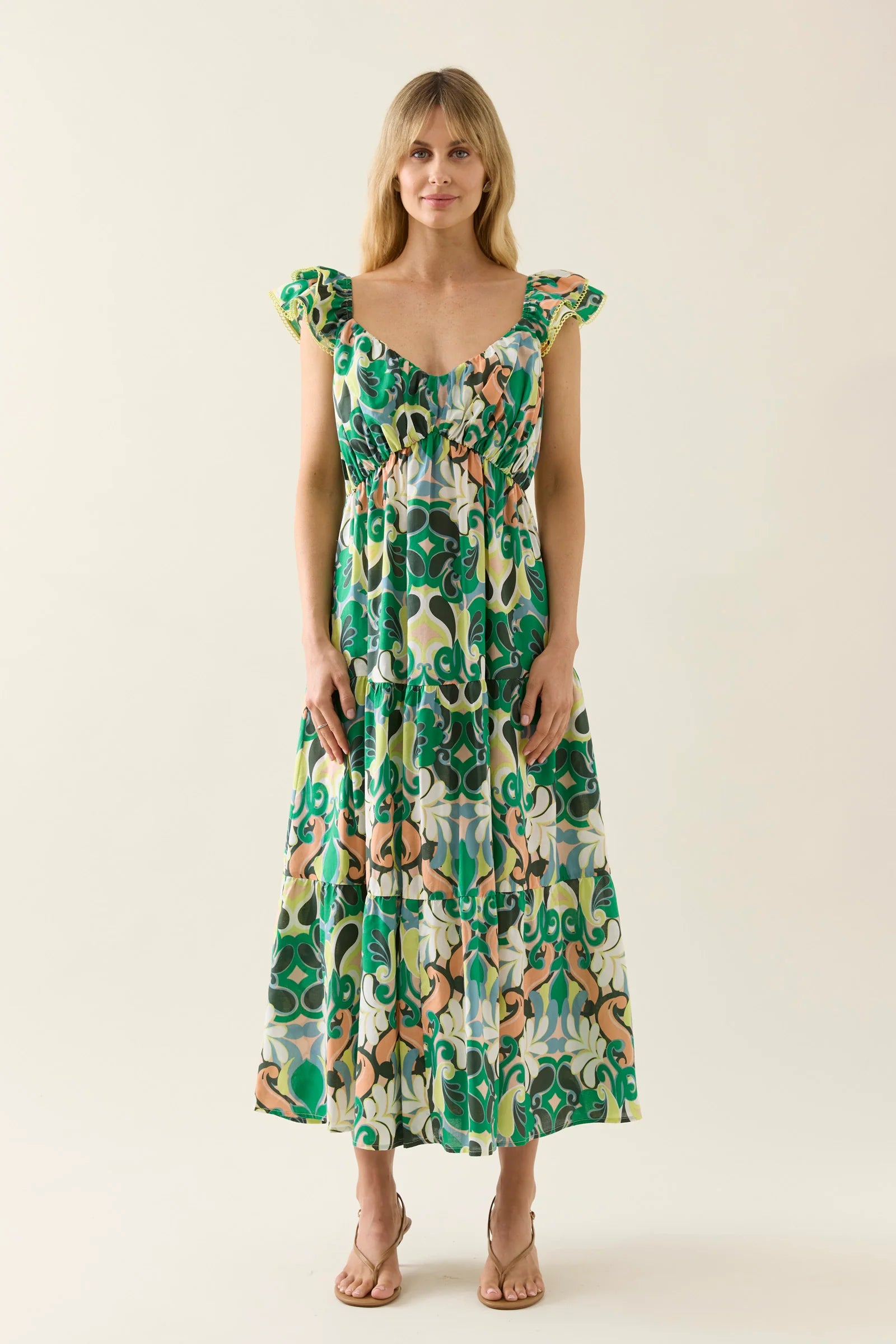 ISLE OF MINE Aurora Frill Tank Dress PAISLEY