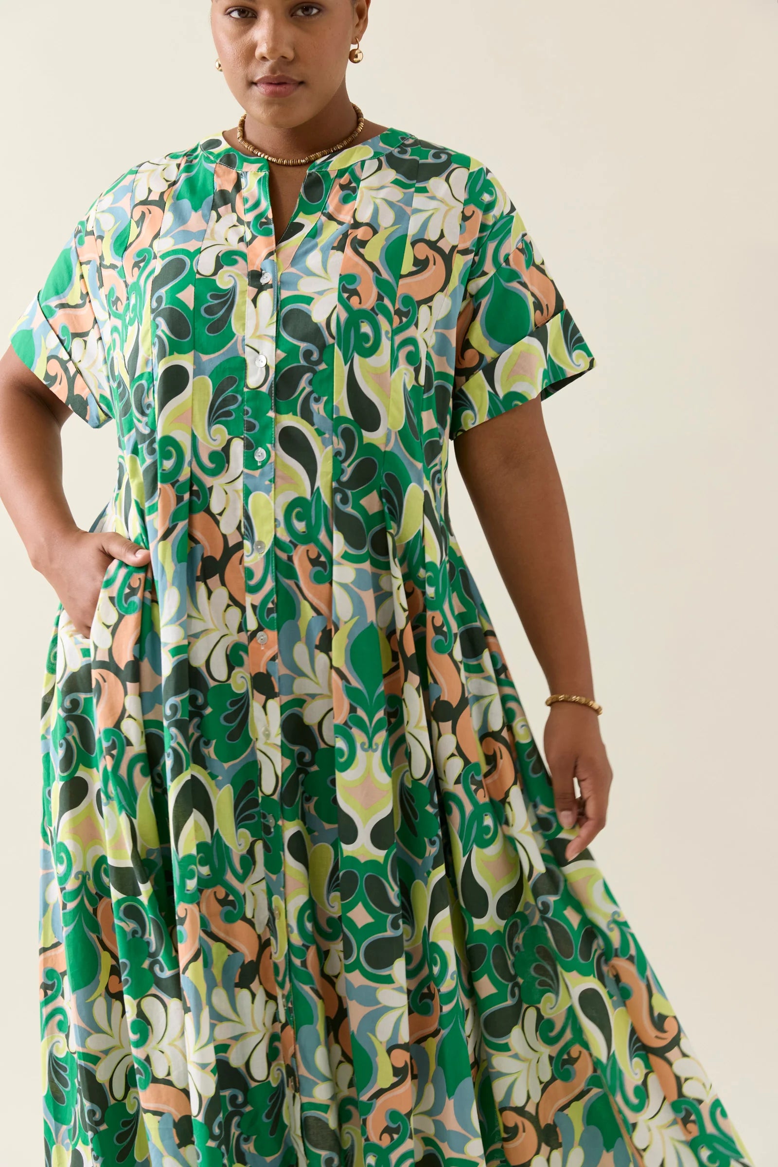 ISLE OF MINE Aurora Pleat Maxi Dress PAISLEY