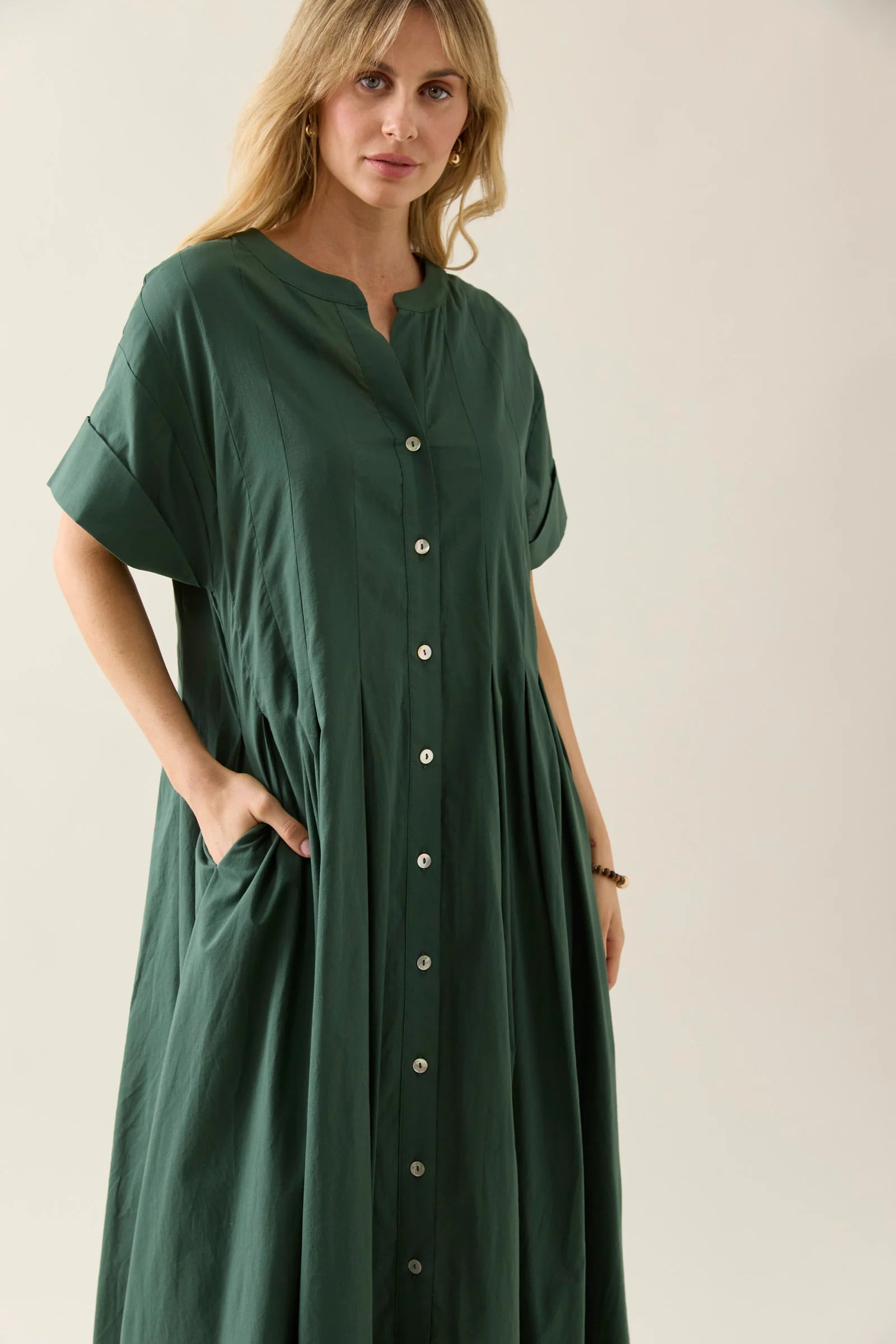 ISLE OF MINE Aurora Pleat Maxi Dress MYRTLE