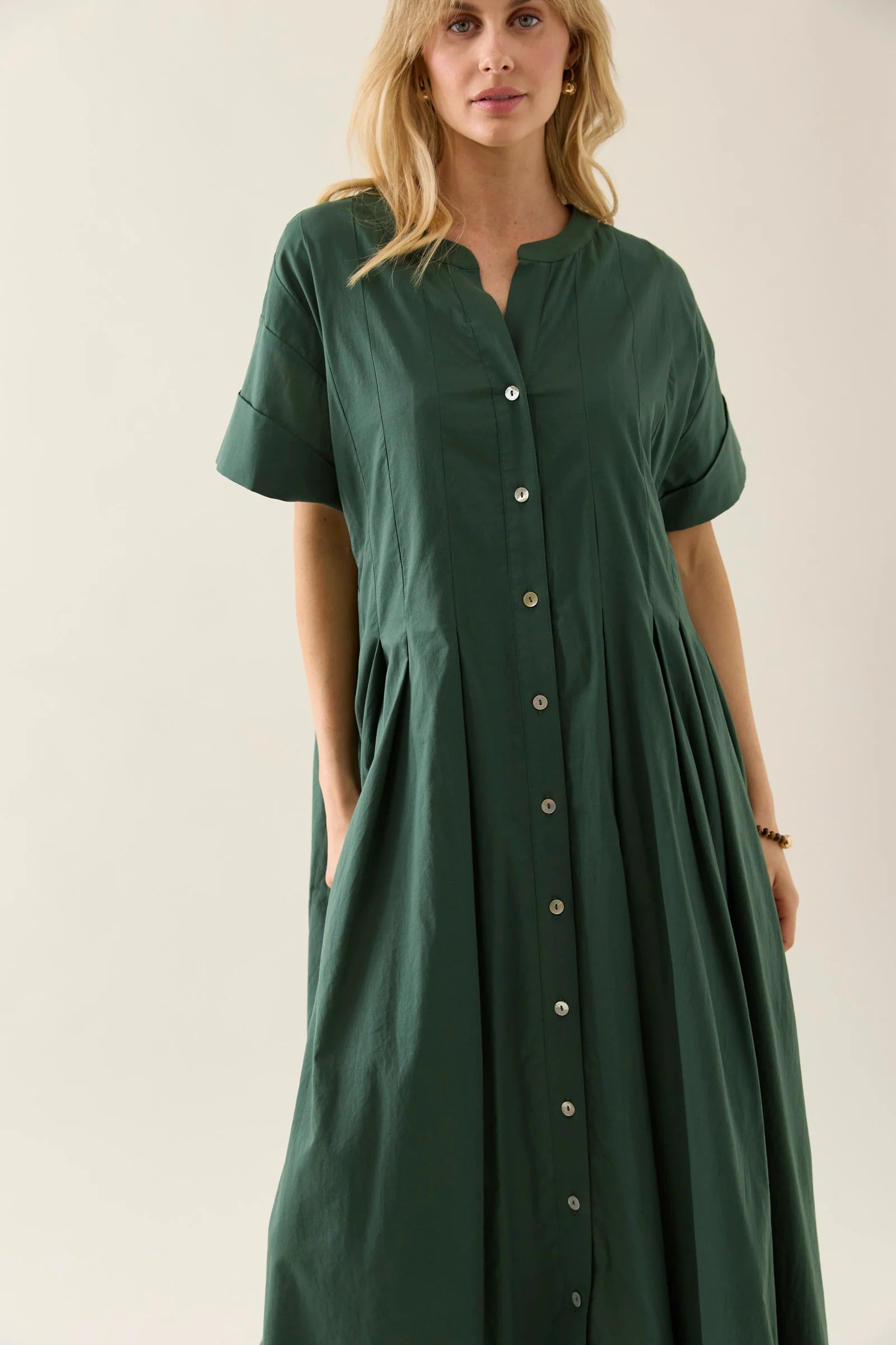 ISLE OF MINE Aurora Pleat Maxi Dress MYRTLE