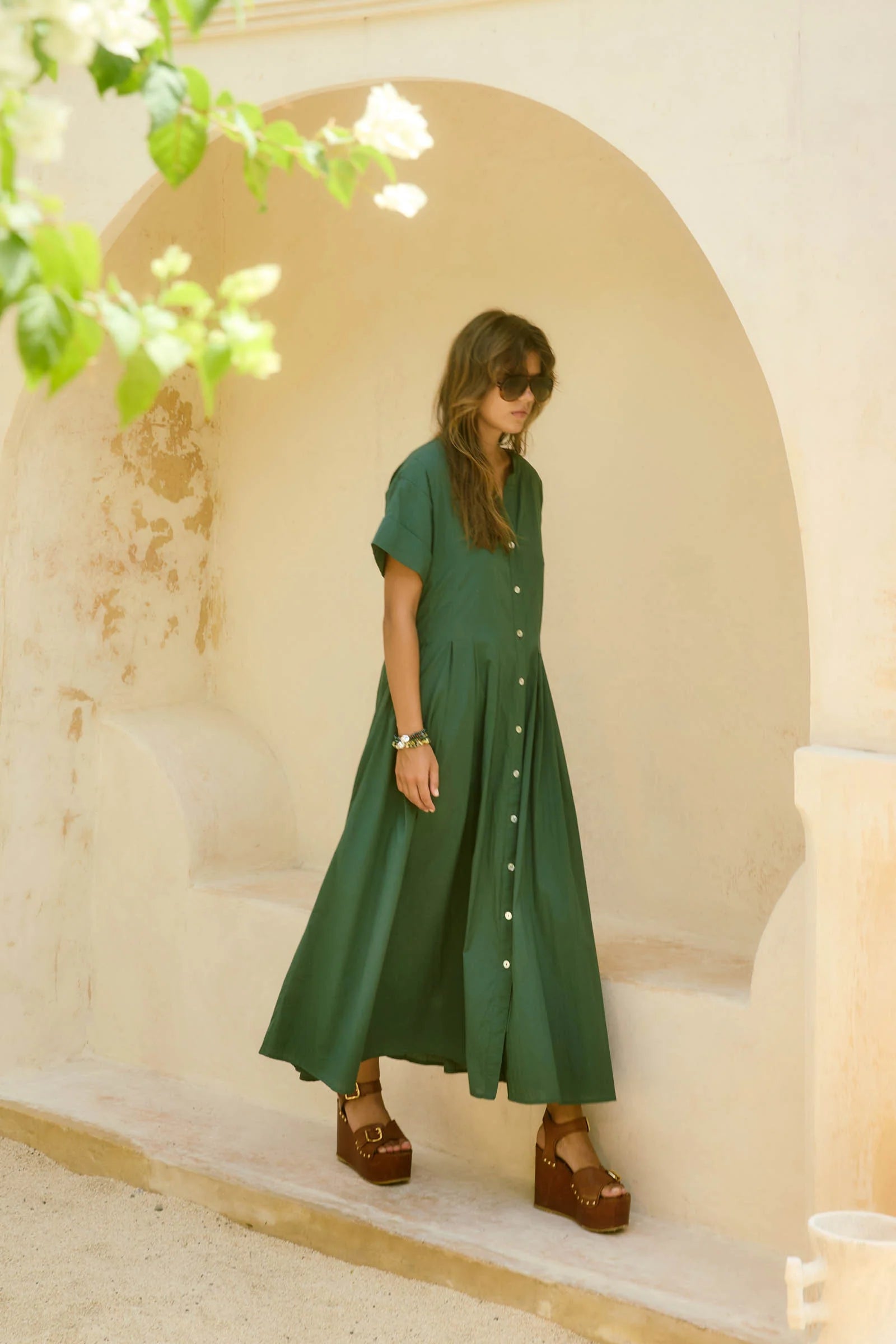 ISLE OF MINE Aurora Pleat Maxi Dress MYRTLE