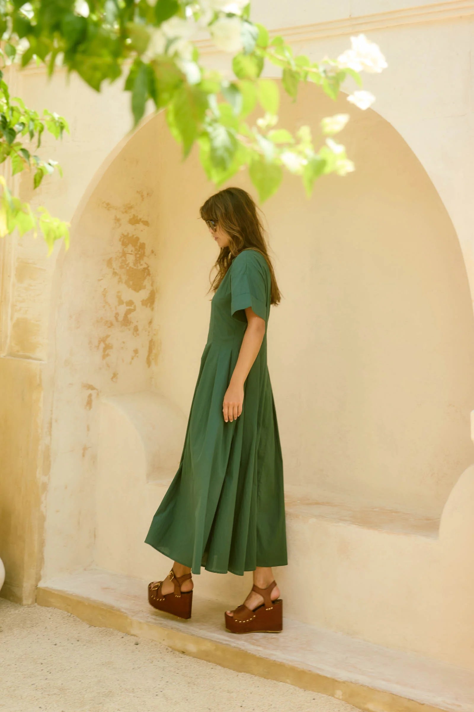 ISLE OF MINE Aurora Pleat Maxi Dress MYRTLE