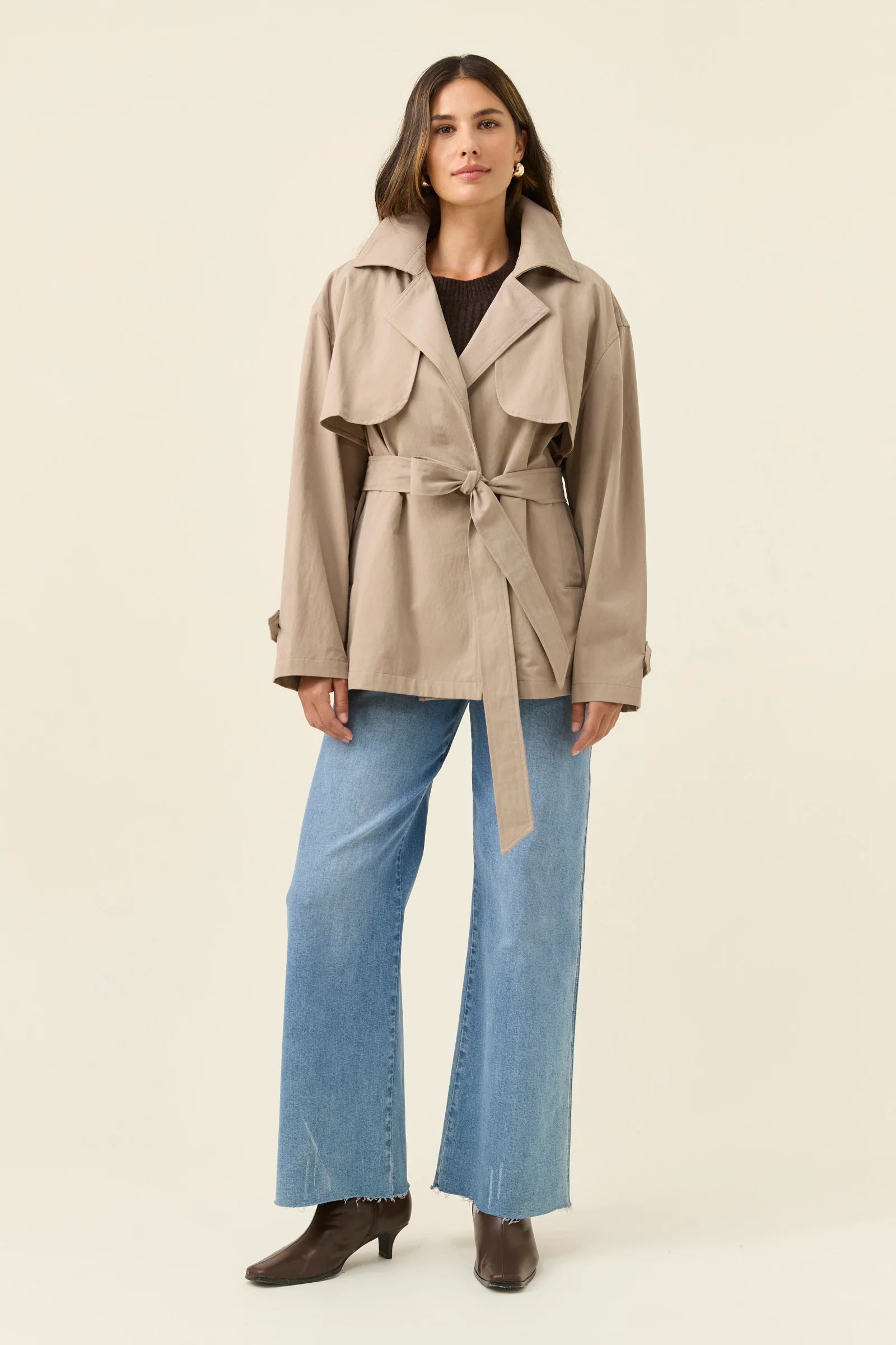 ISLE OF MINE Farida Cropped Trench STONE