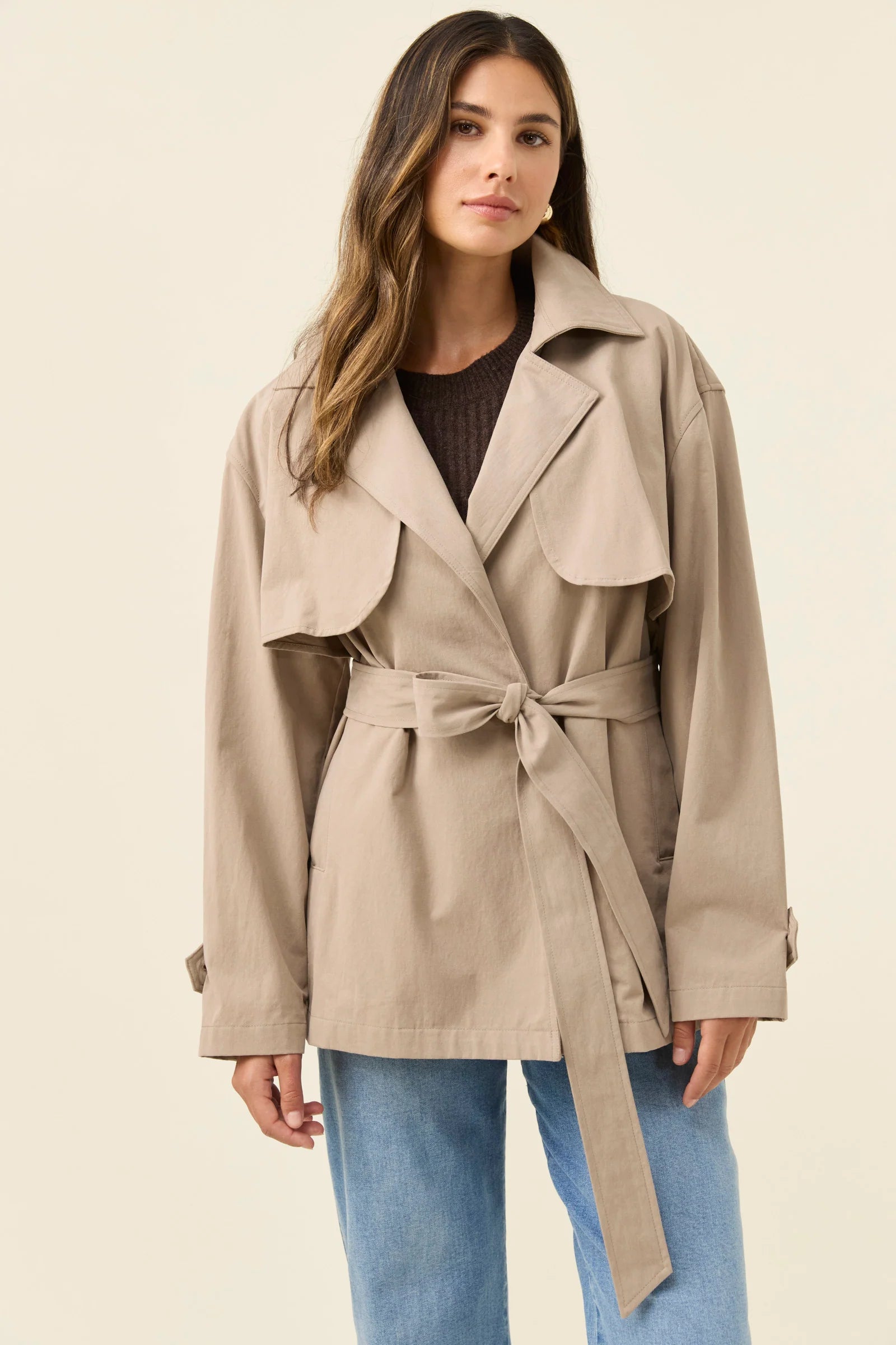 ISLE OF MINE Farida Cropped Trench STONE