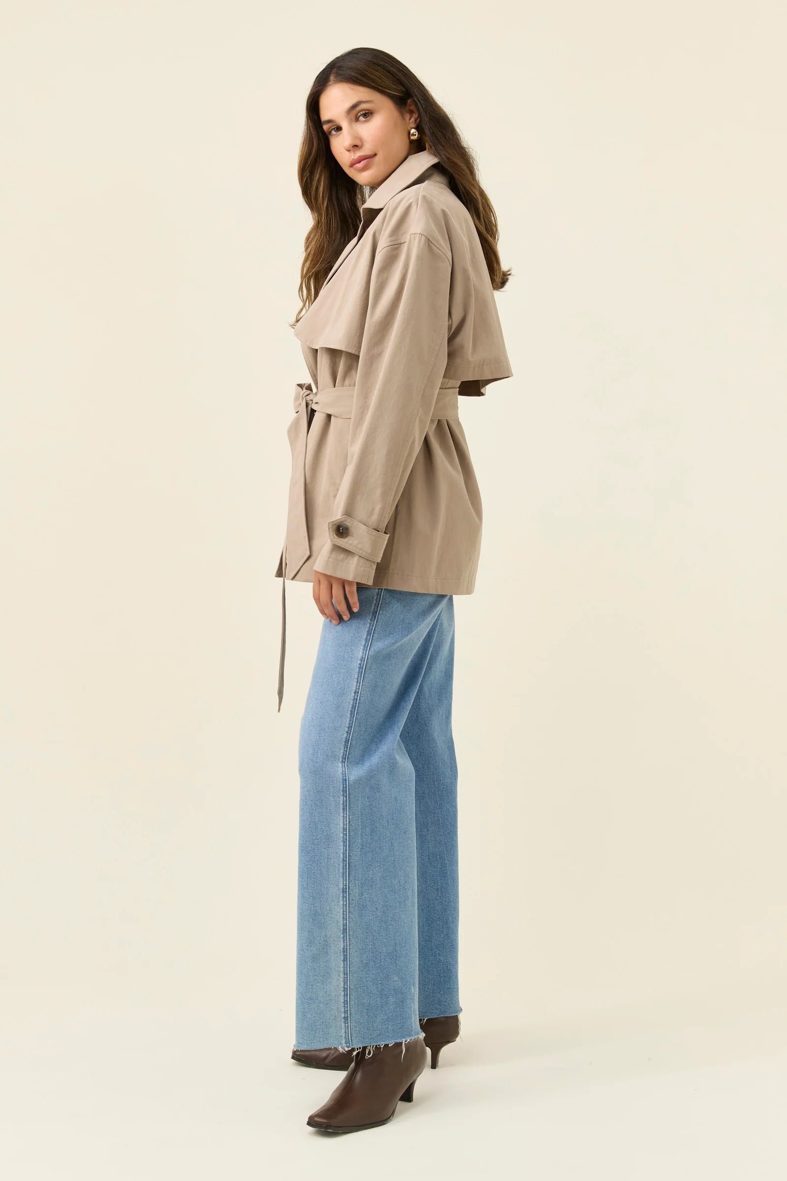 ISLE OF MINE Farida Cropped Trench STONE