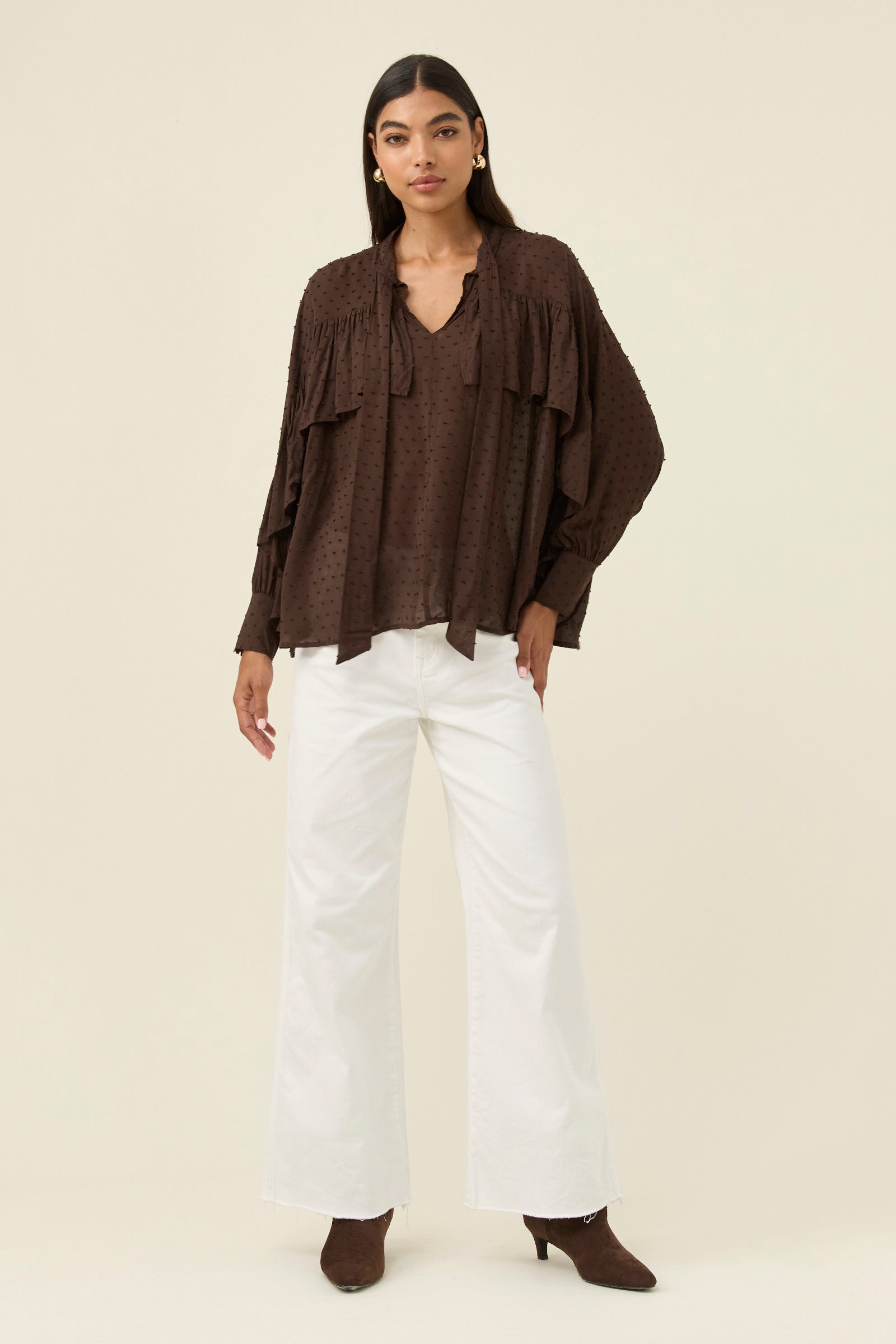 ISLE OF MINE Della Blouse CHOCOLATE