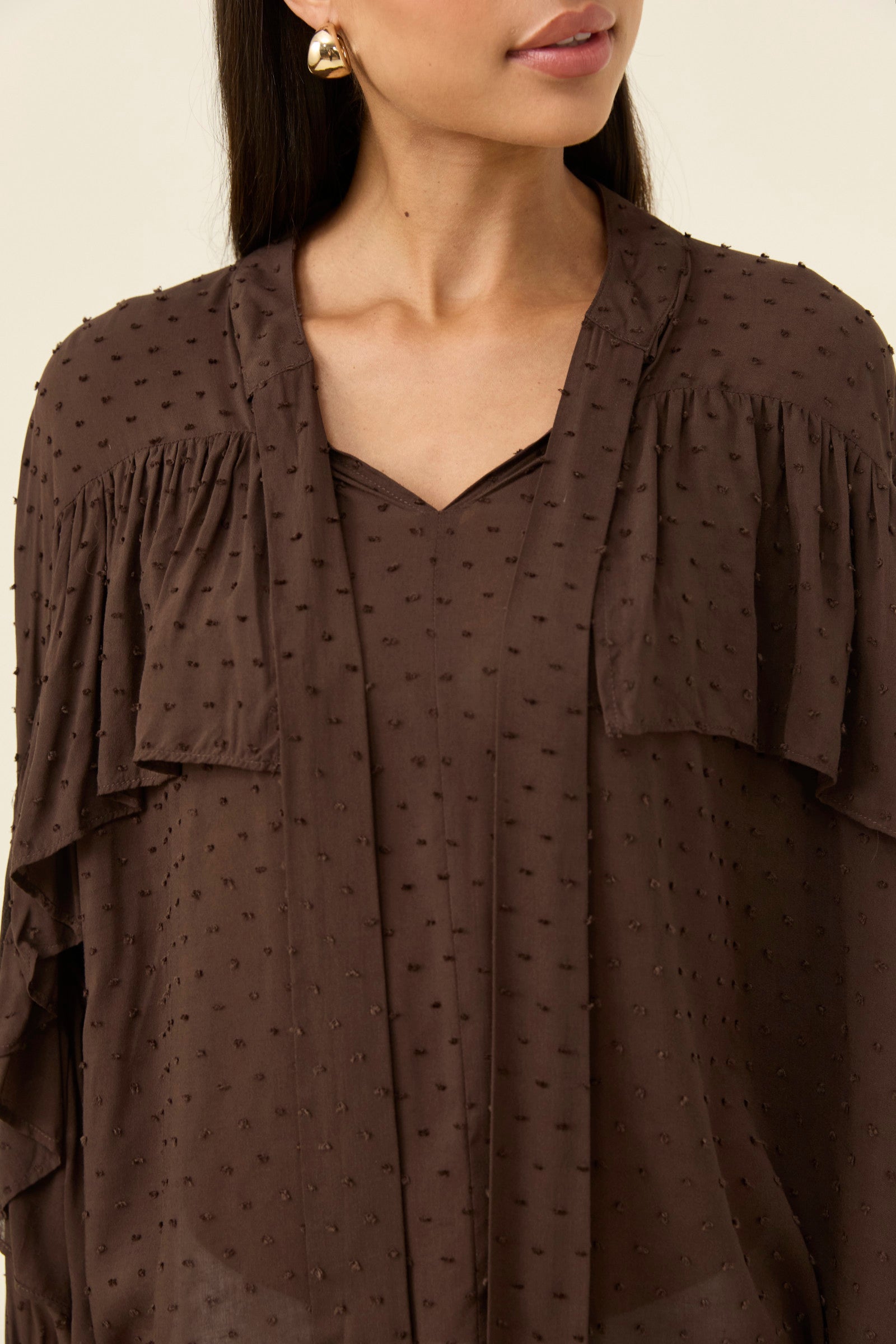 ISLE OF MINE Della Blouse CHOCOLATE