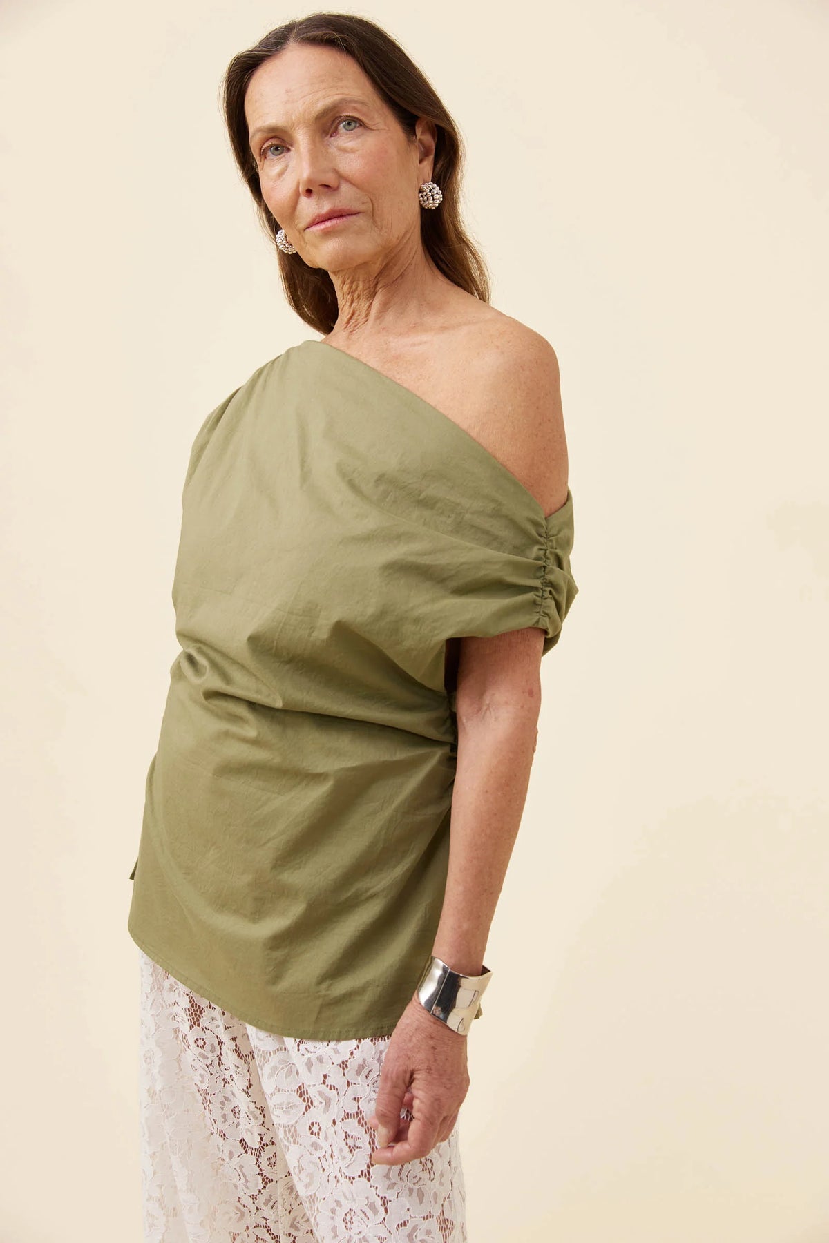 ISLE OF MINE Rosa One Shoulder Top SAGE