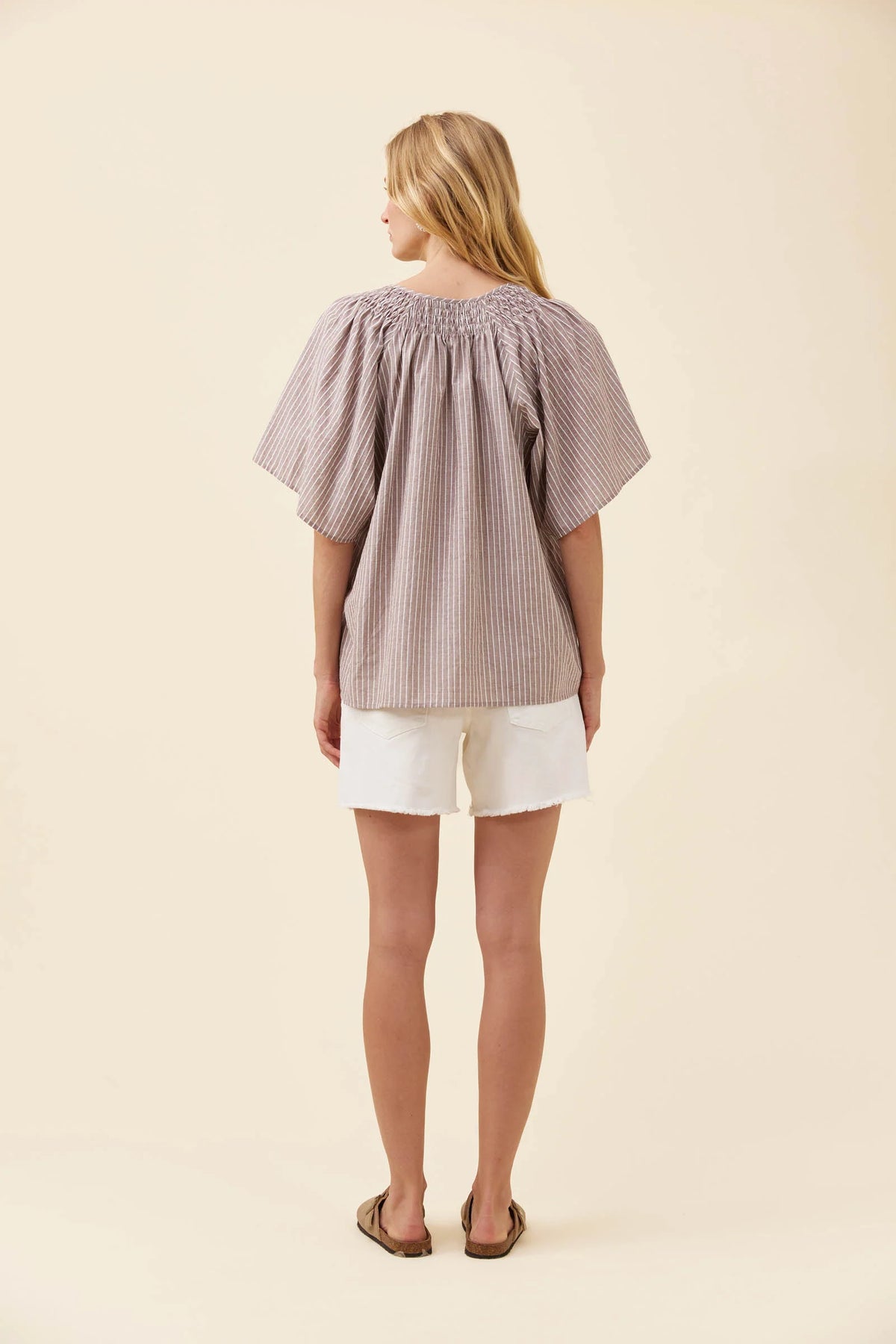 ISLE OF MINE Lyndell Shirred Top TAUPE