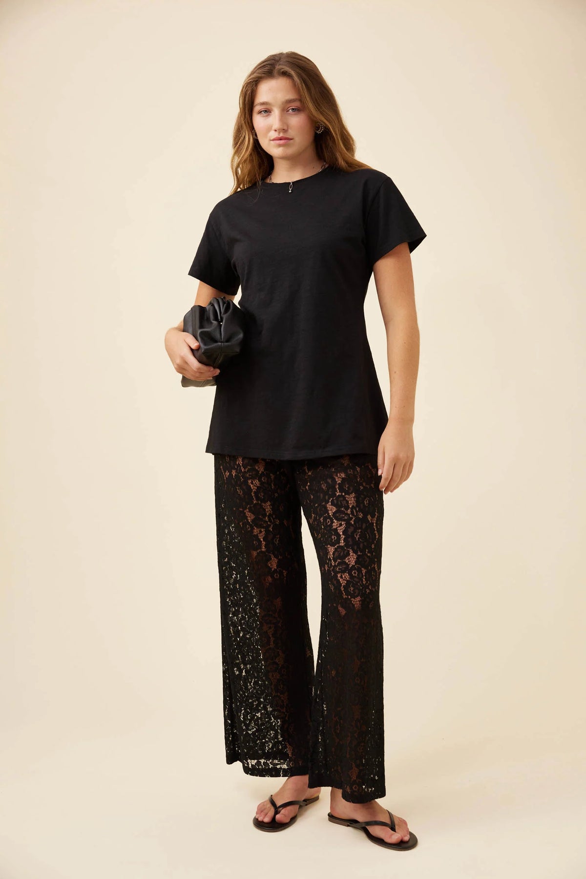 ISLE OF MINE Ethel Lace Pant BLACK