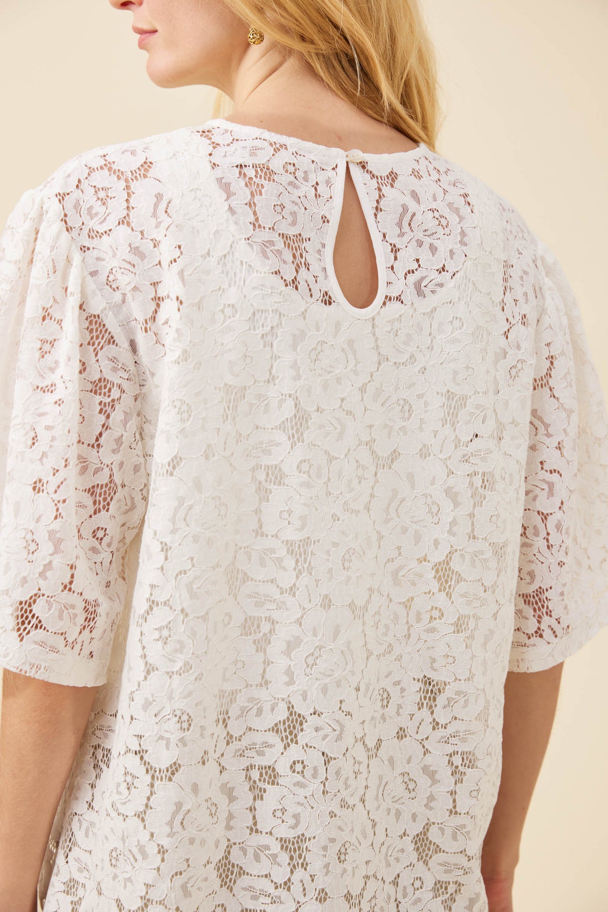 ISLE OF MINE Ethel Lace T-Shirt WHITE