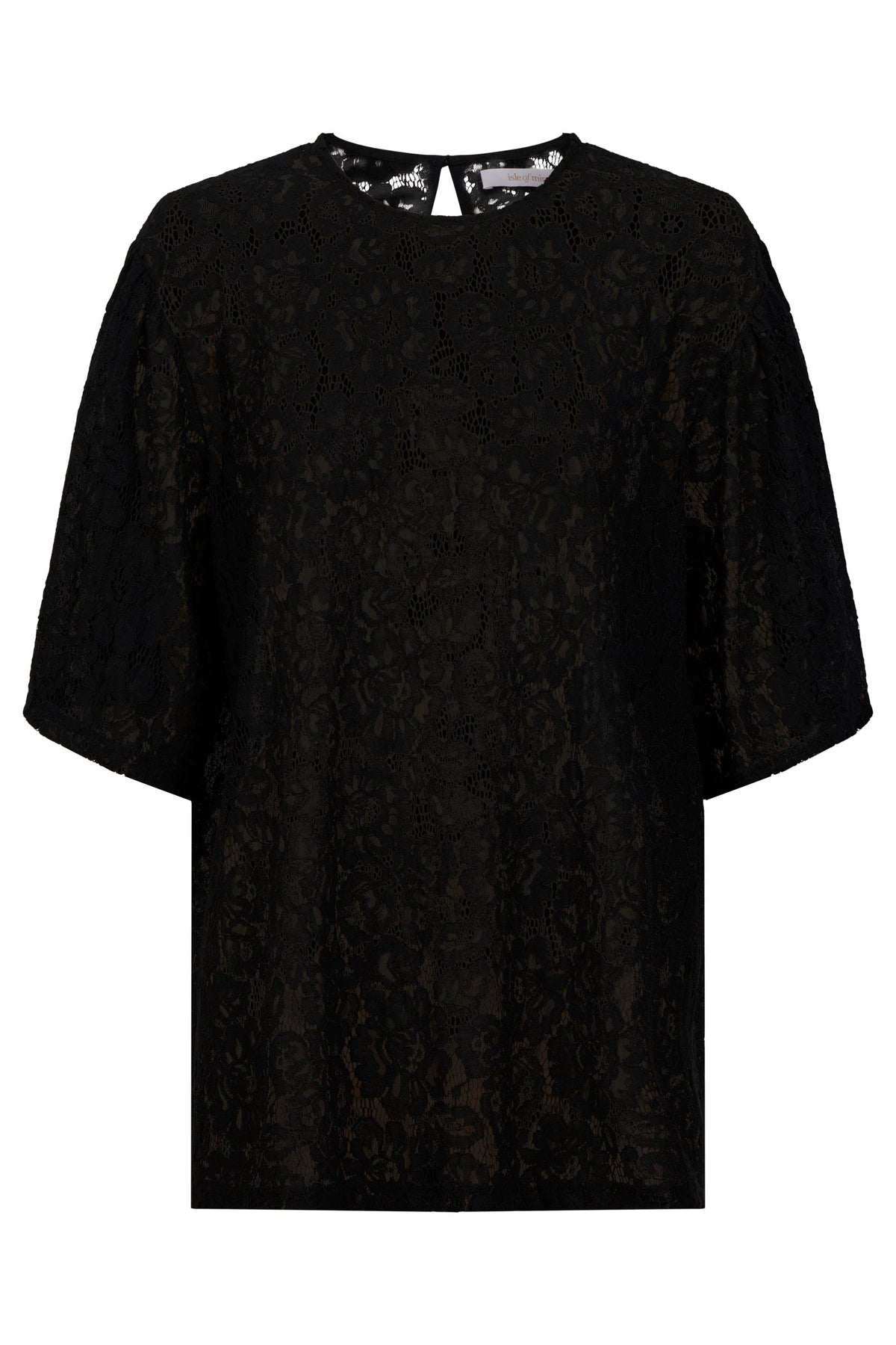 ISLE OF MINE Ethel Lace T-Shirt BLACK