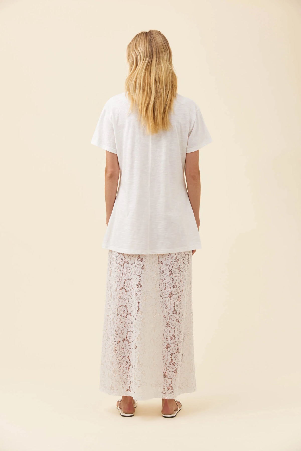 ISLE OF MINE Ethel Lace Maxi Skirt WHITE
