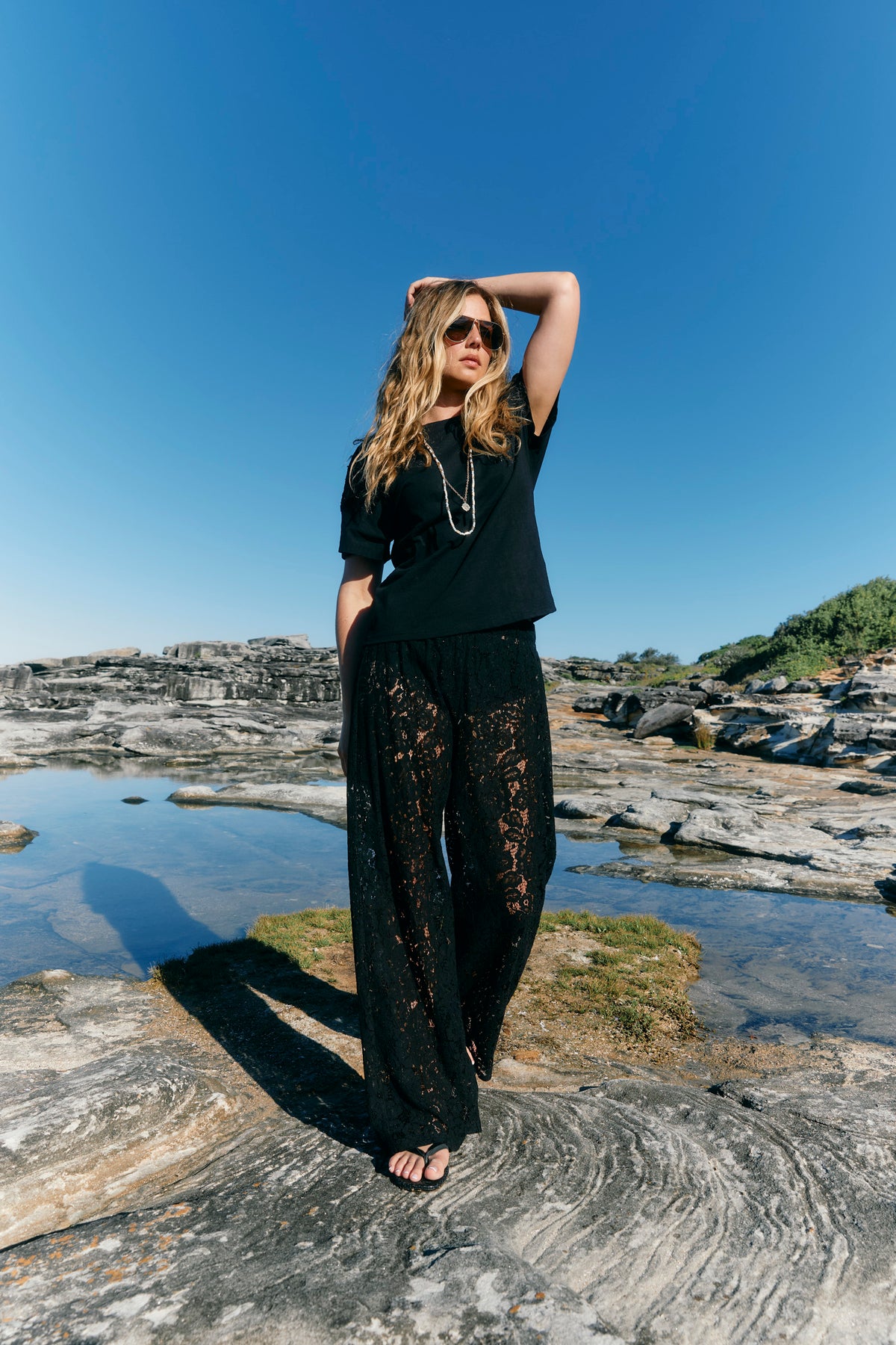 ISLE OF MINE Ethel Lace Pant BLACK
