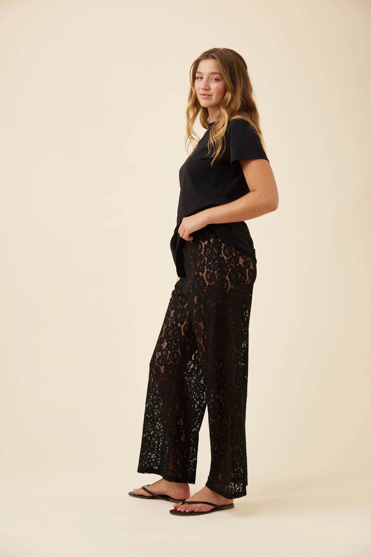 ISLE OF MINE Ethel Lace Pant BLACK