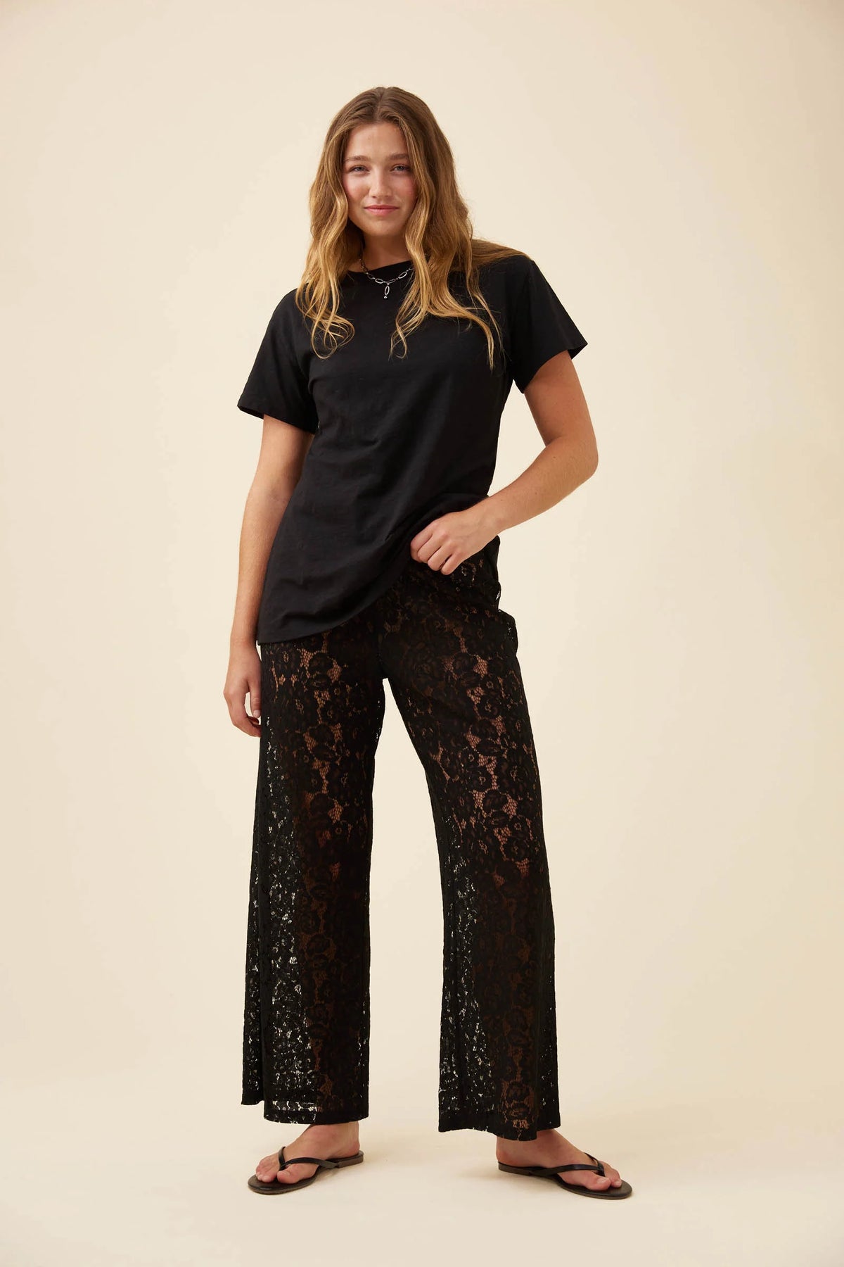 ISLE OF MINE Ethel Lace Pant BLACK