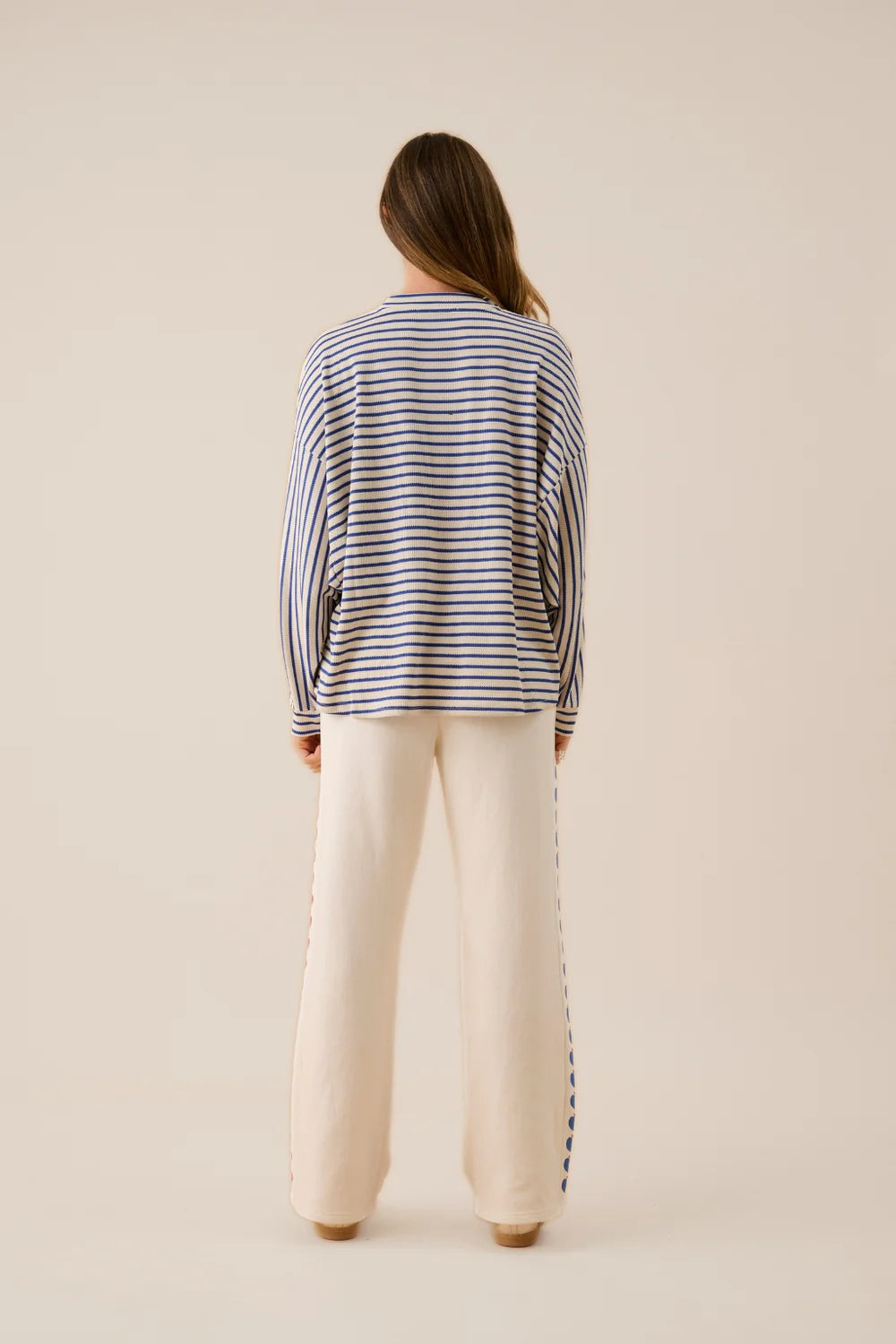 ARAMINTA JAMES Waffle Long Sleeve Top DARK NAVY