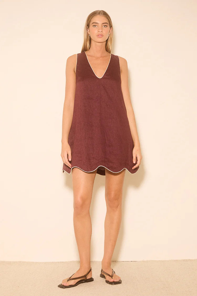MON RENN Aleria Mini Dress PLUM CONTRAST