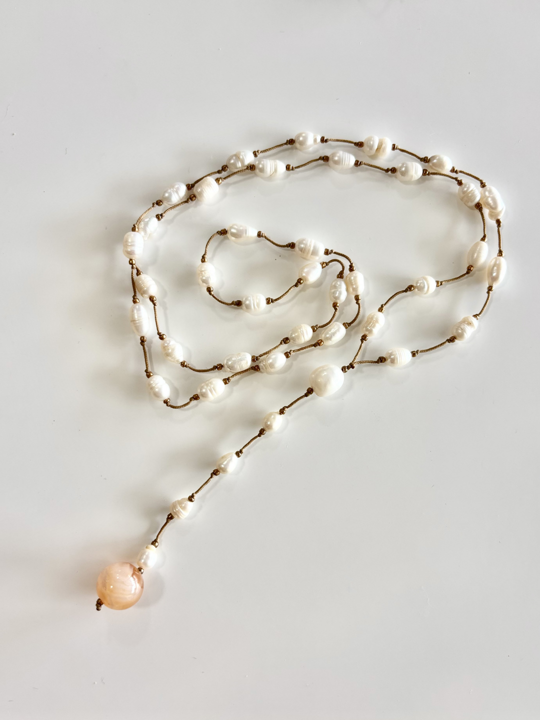 HEI TAI Long Necklace FRESHWATER PEARL & STONE #4
