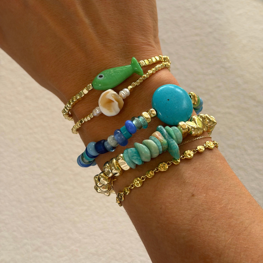 AURA Gold Bracelet CREME CARAMEL STONE