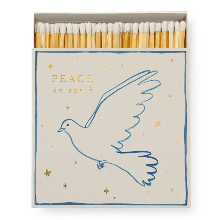 ARCHIVIST Square Box Matches PEACE DOVE