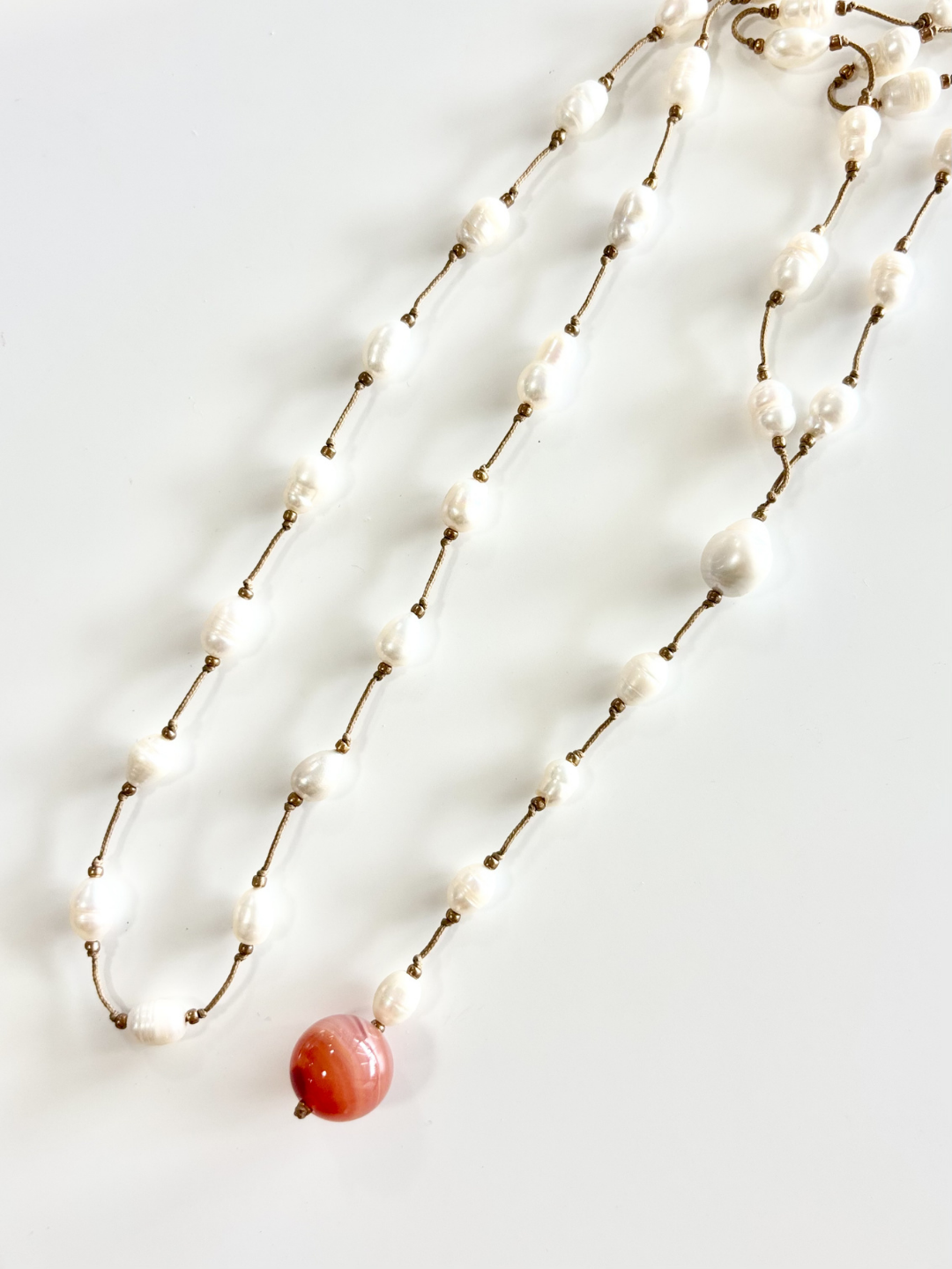 HEI TAI Long Necklace FRESHWATER PEARL & STONE #5