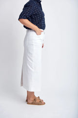 GOONDIWINDI Denim Maxi Skirt WHITE