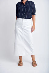 GOONDIWINDI Denim Maxi Skirt WHITE