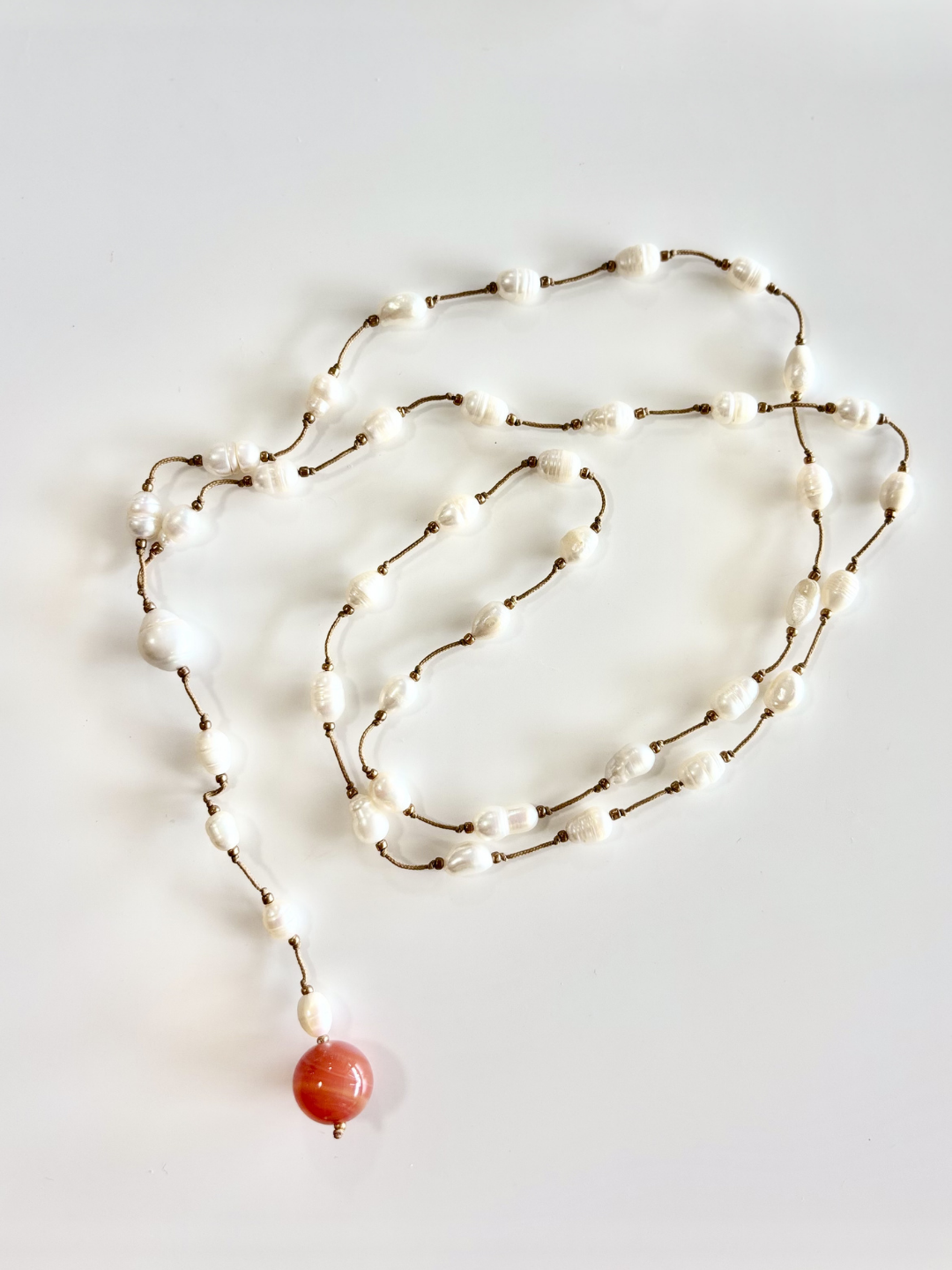 HEI TAI Long Necklace FRESHWATER PEARL & STONE #5