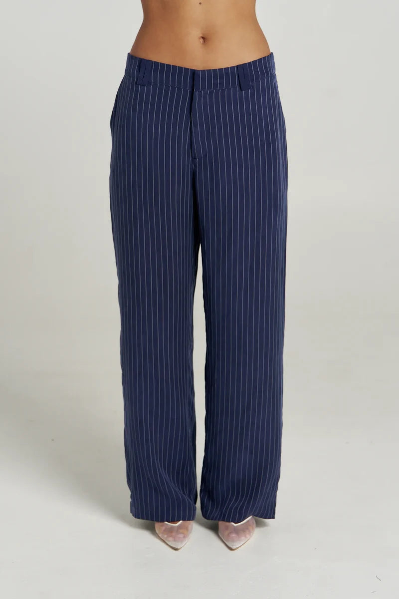 SUMMI SUMMI Boss Pant NAVY PINSTRIPE