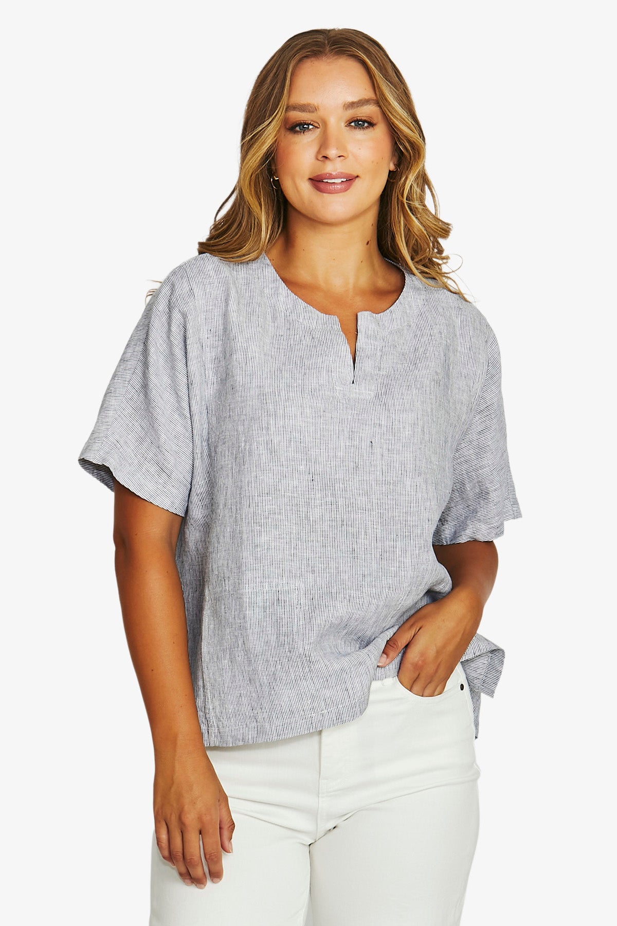 JUMP Boxy Top INK STRIPE