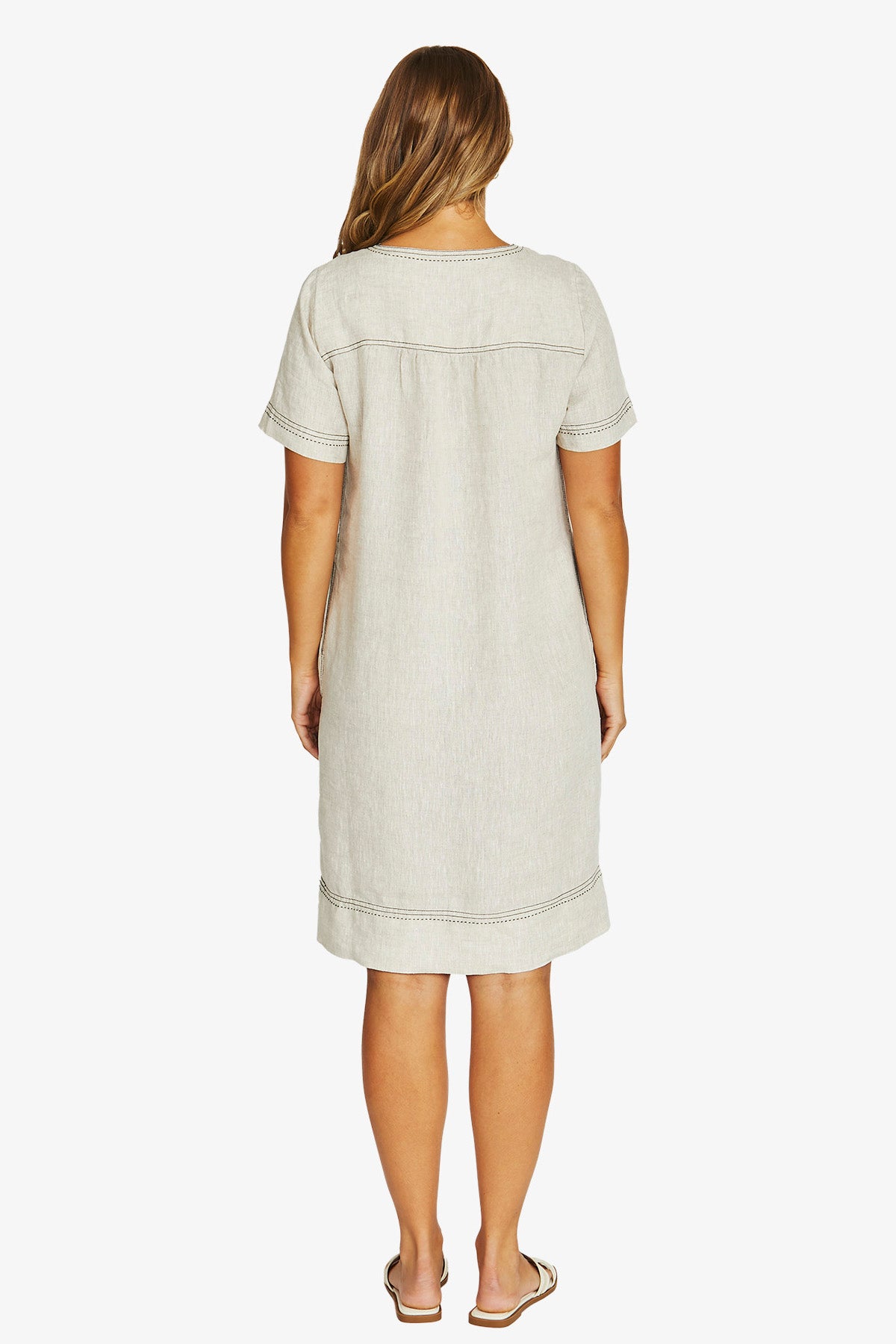 JUMP Tack Stitch Dress NATURAL