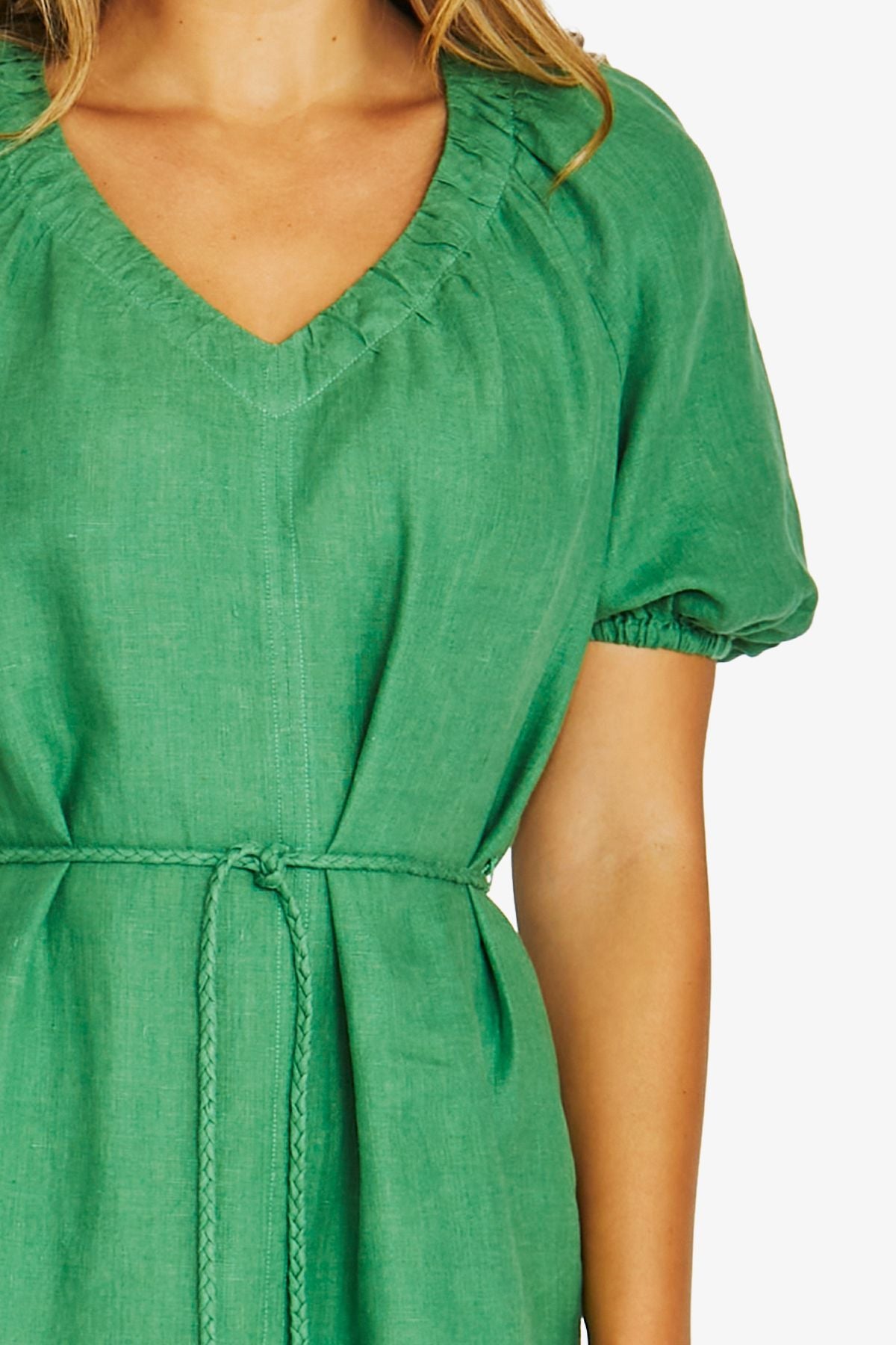 JUMP V Neck Dress LEAF