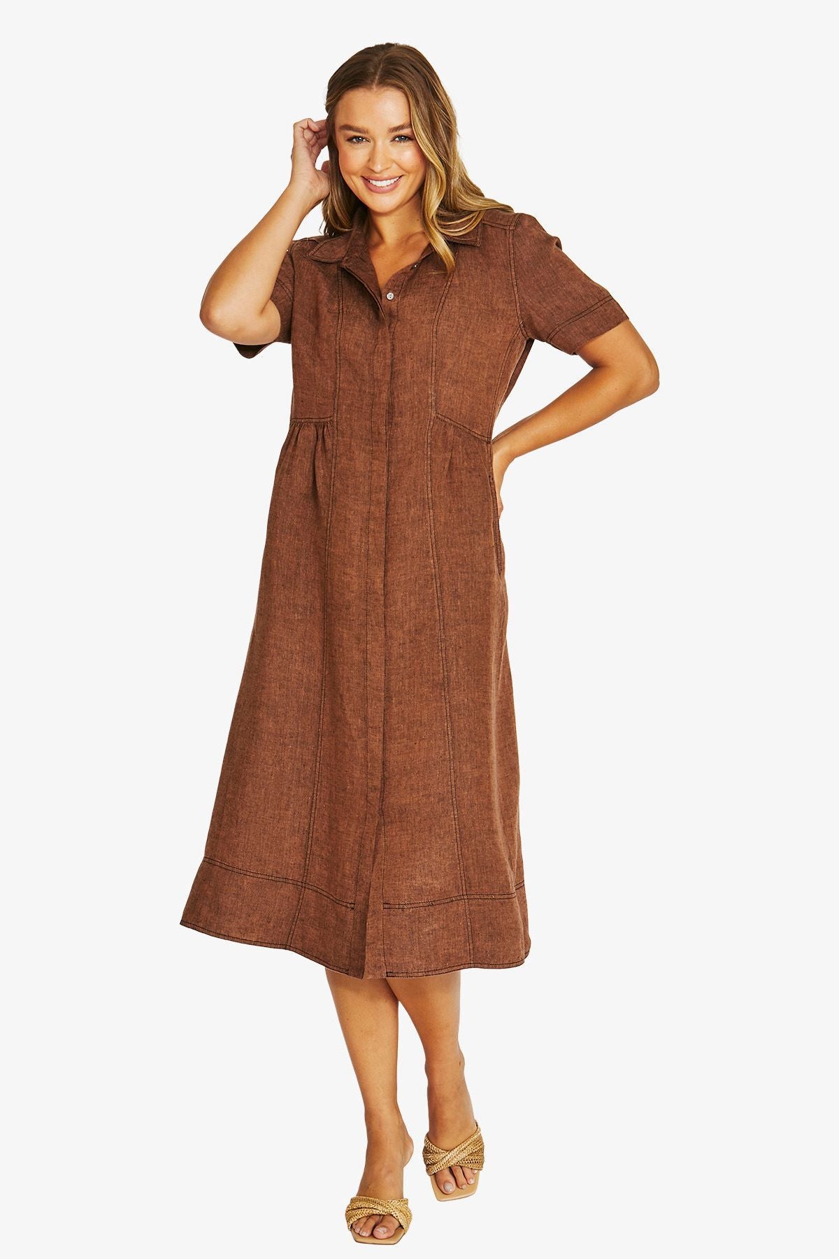 JUMP Shirt Dress CINNAMON