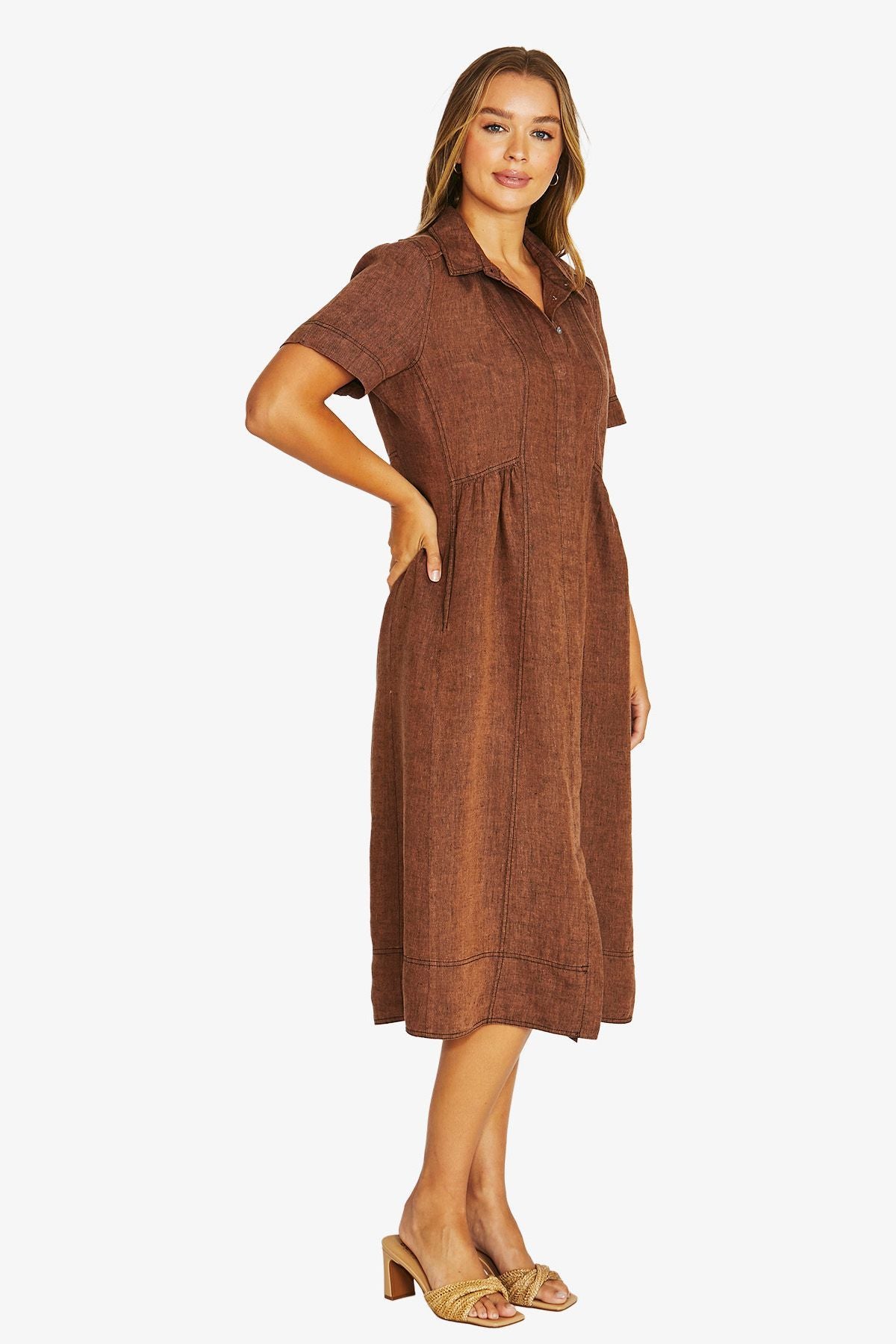 JUMP Shirt Dress CINNAMON