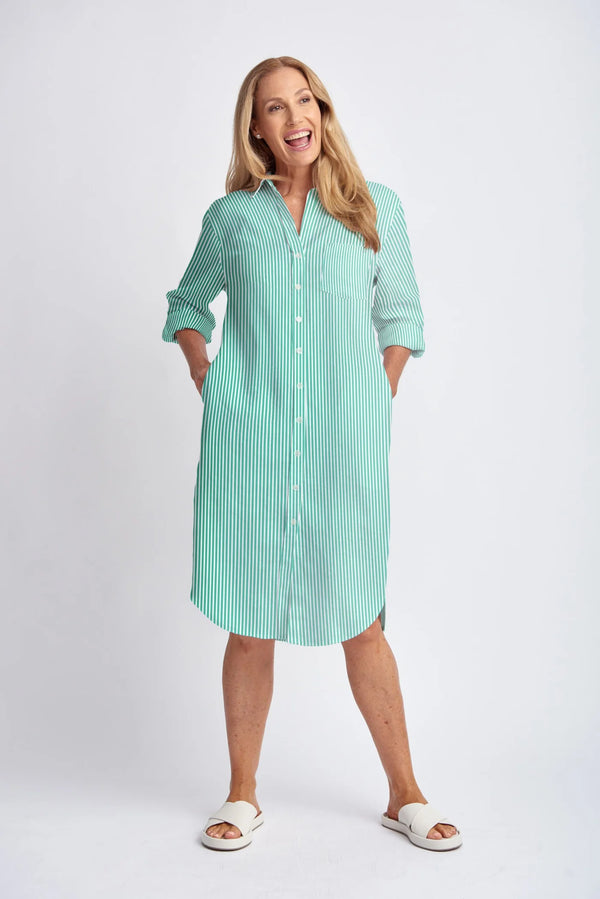 GOONDIWINDI Stripe Dress GREEN/WHITE