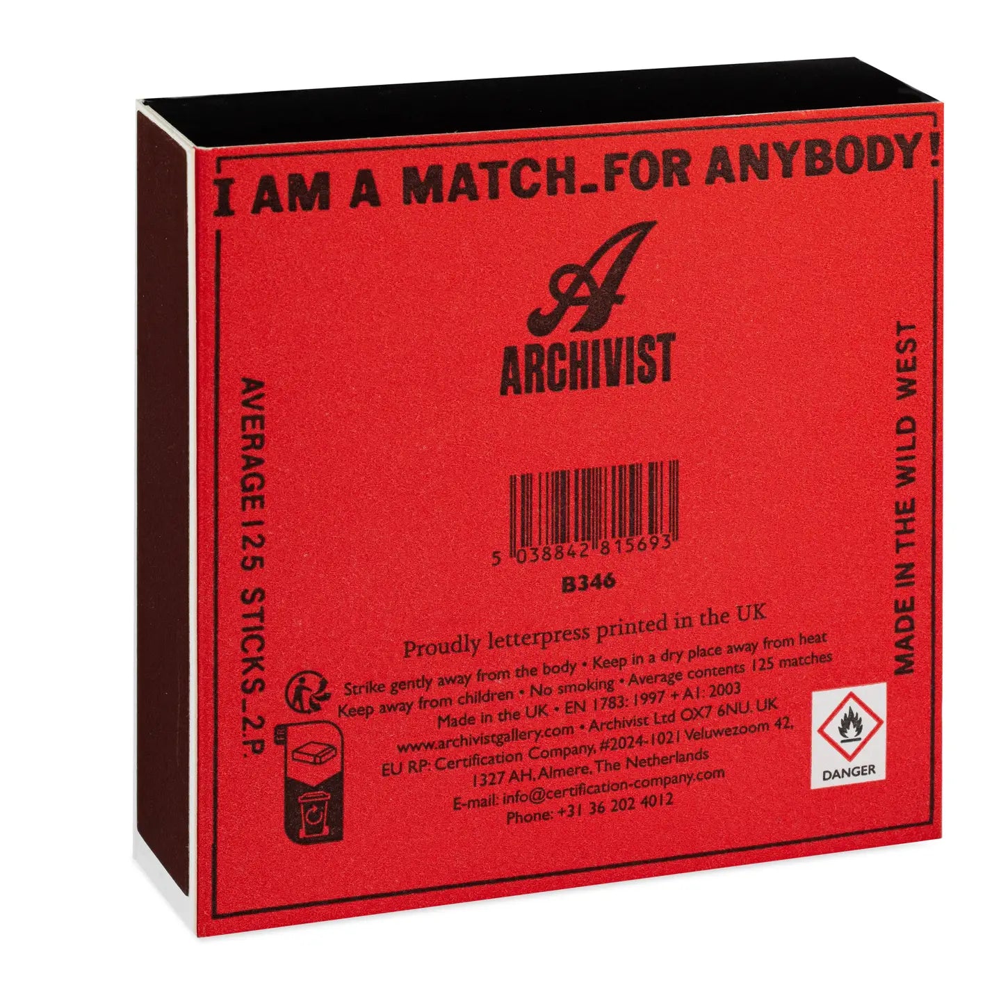 ARCHIVIST Square Box Matches COWGIRL