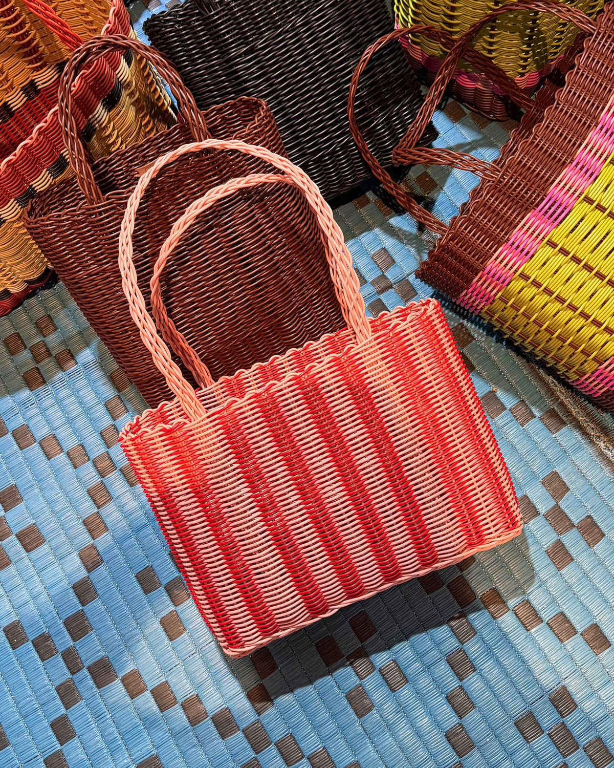 Mira Baguette Bag Basket RHUBARB
