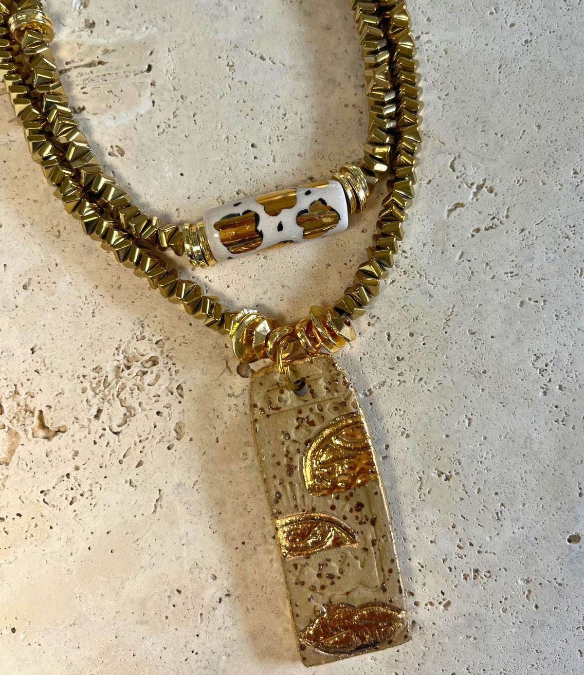 PATARA Ancient Script Hematite Necklace