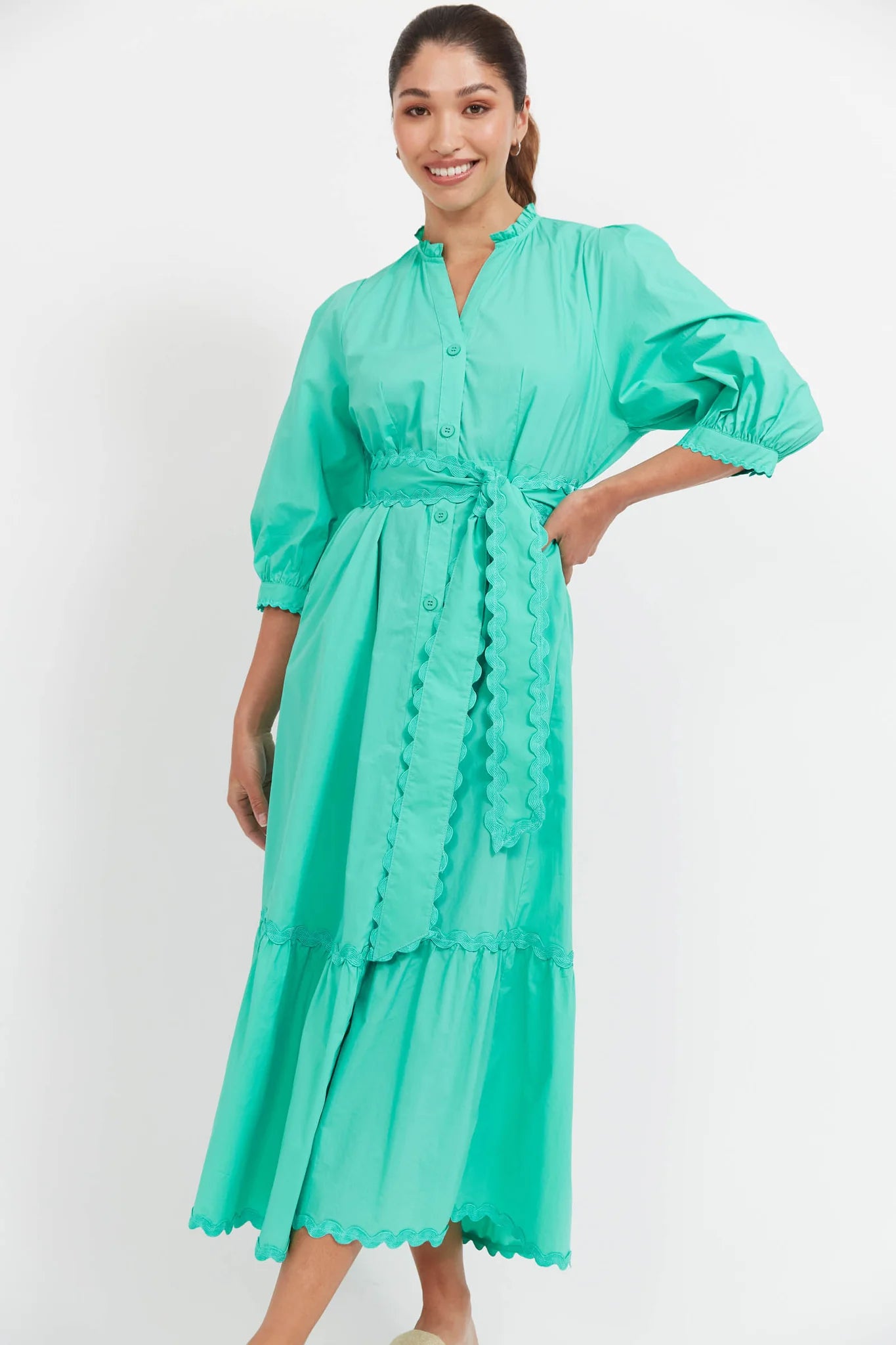HAVEN Brasilia Button Maxi Dress MINT