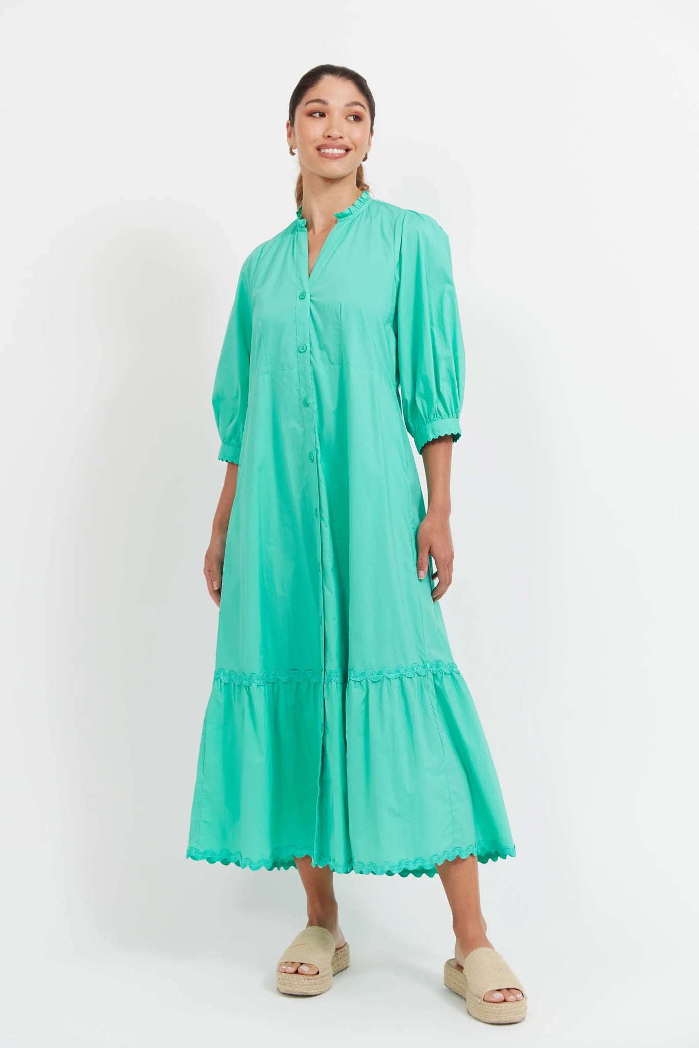 HAVEN Brasilia Button Maxi Dress MINT
