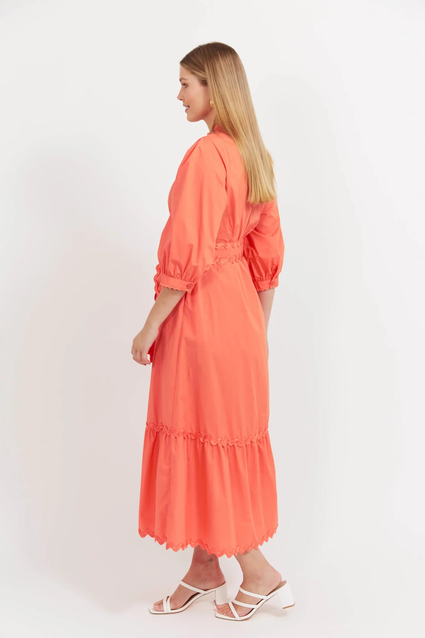 HAVEN Brasilia Button Maxi Dress CORAL