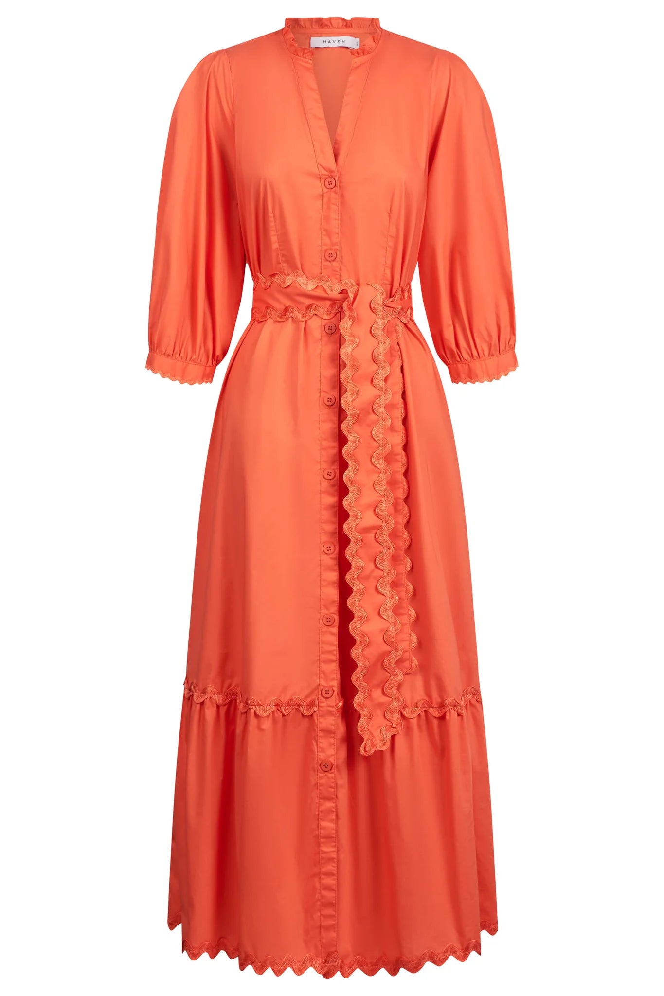 HAVEN Brasilia Button Maxi Dress CORAL
